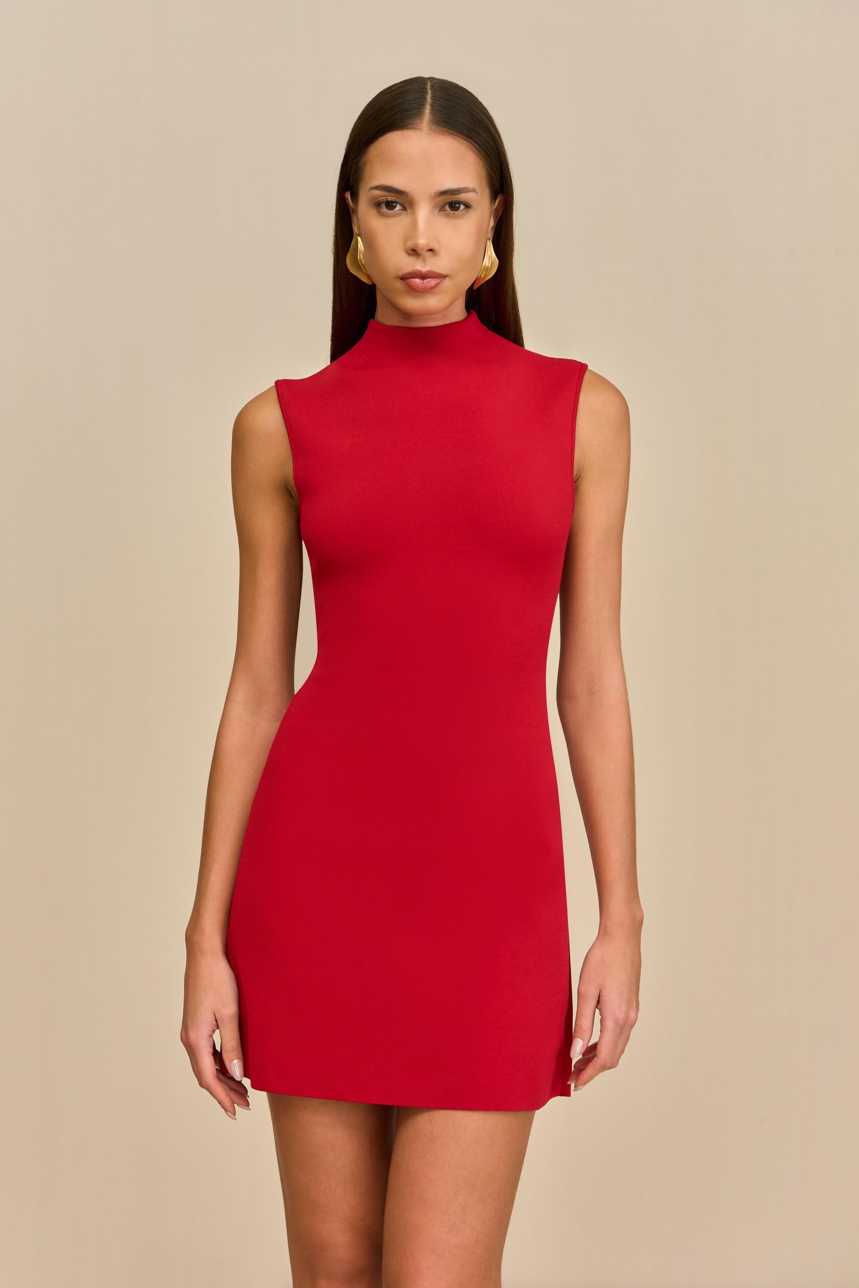 HARLOW KNIT DRESS - MERLOT