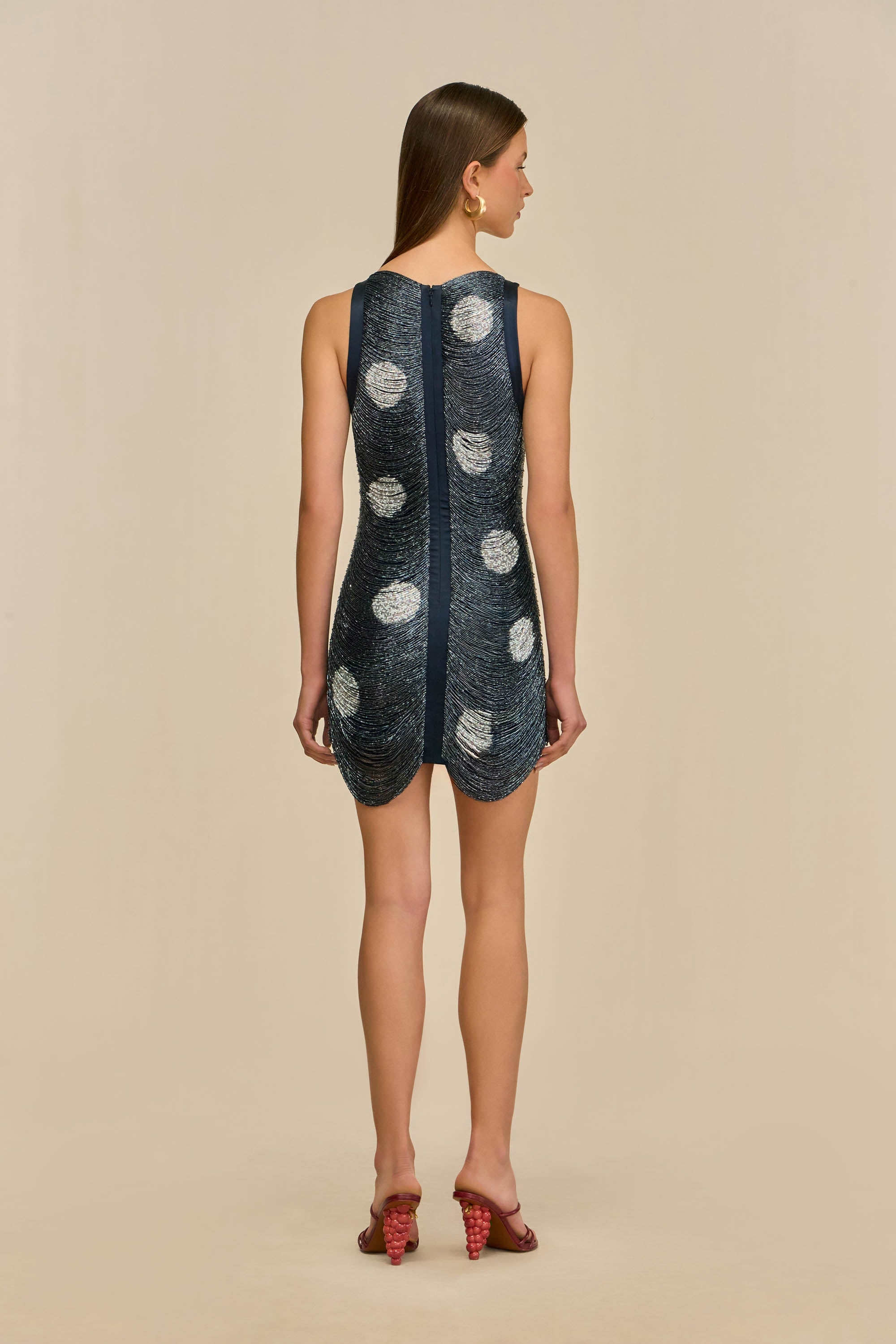 MADISON DRESS - LARGE DOT DEEP LAKE