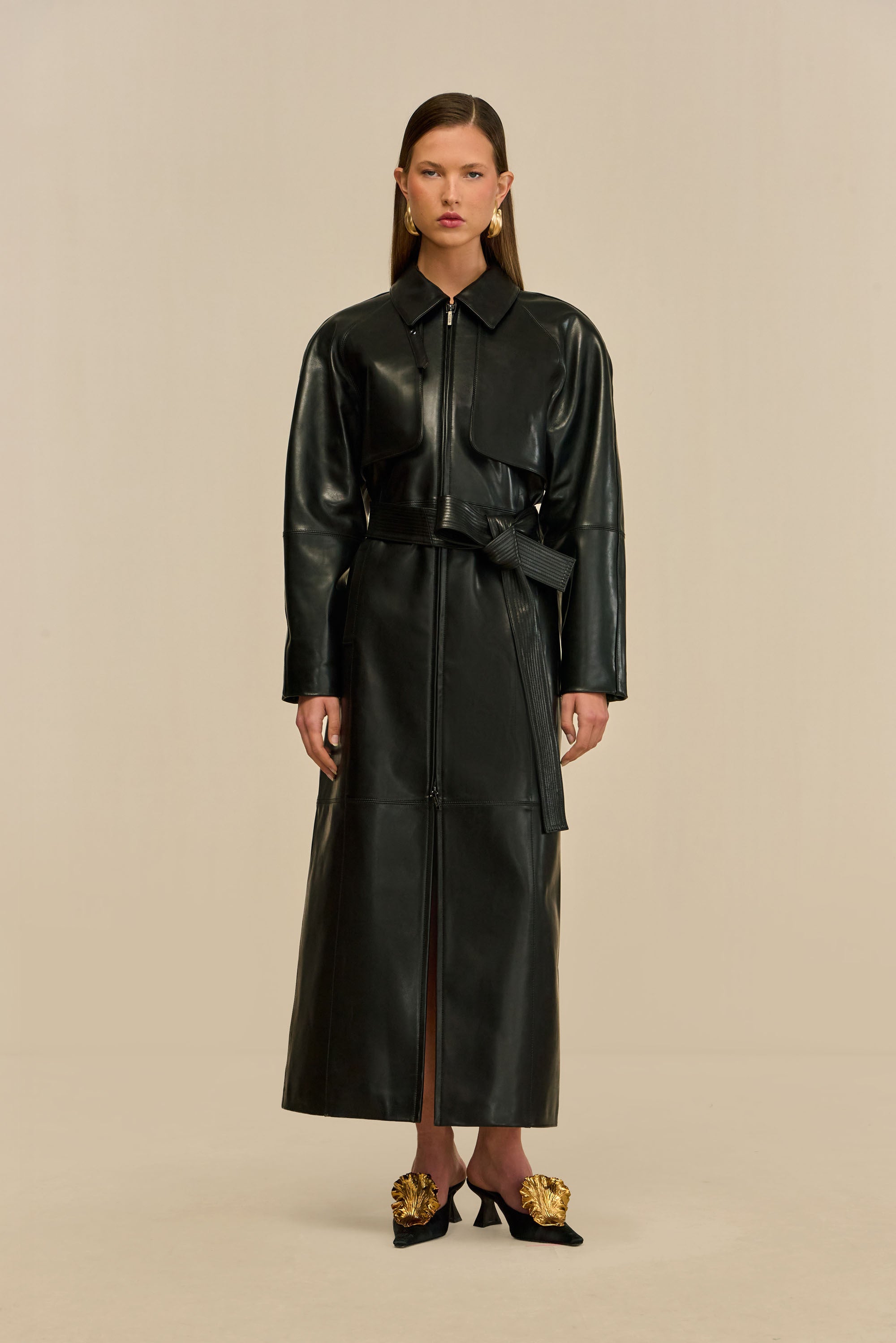 HAMMER TRENCH COAT - BLACK