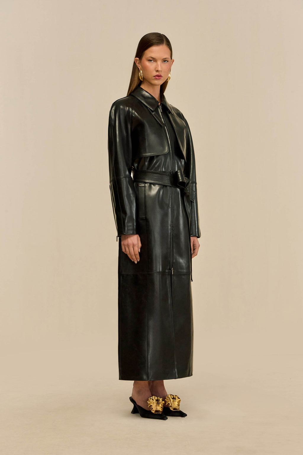 HAMMER TRENCH COAT - BLACK