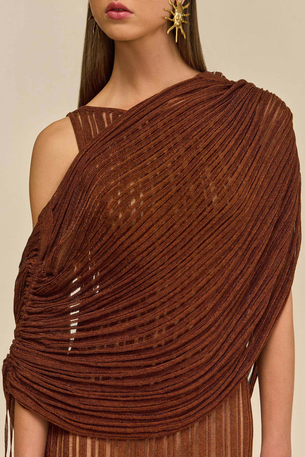 KAYA KNIT DRESS - SADDLE