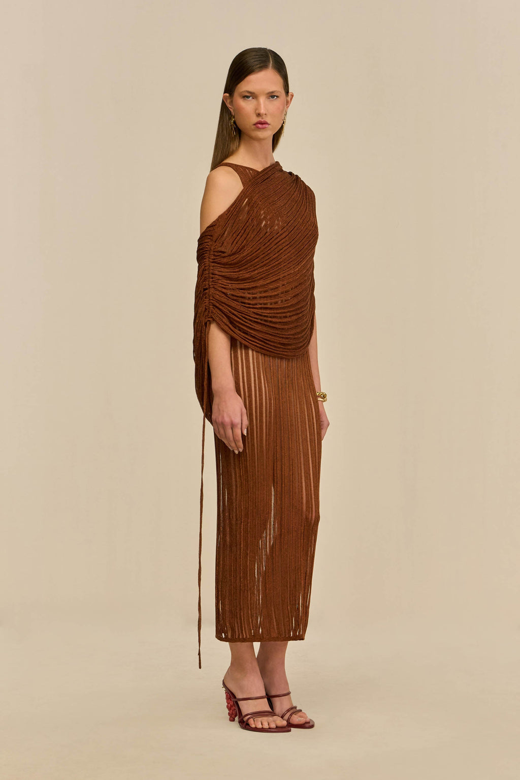 KAYA KNIT DRESS - SADDLE