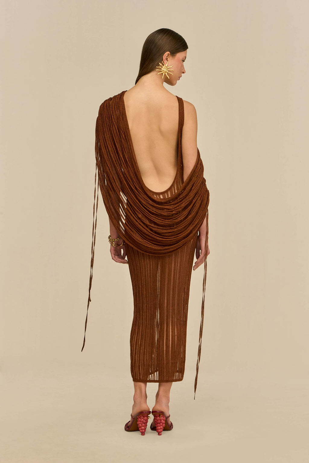 KAYA KNIT DRESS - SADDLE