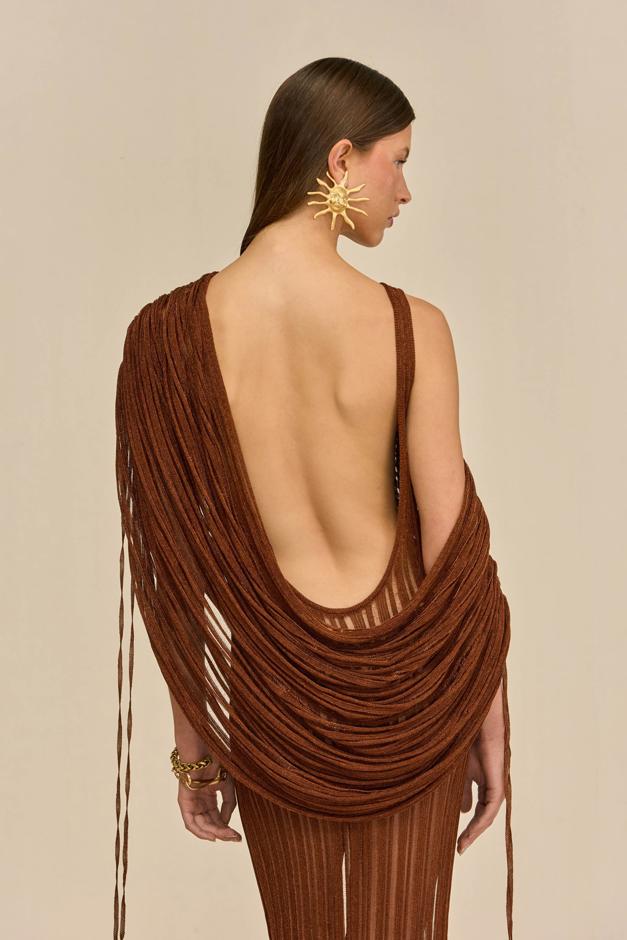 KAYA KNIT DRESS - SADDLE