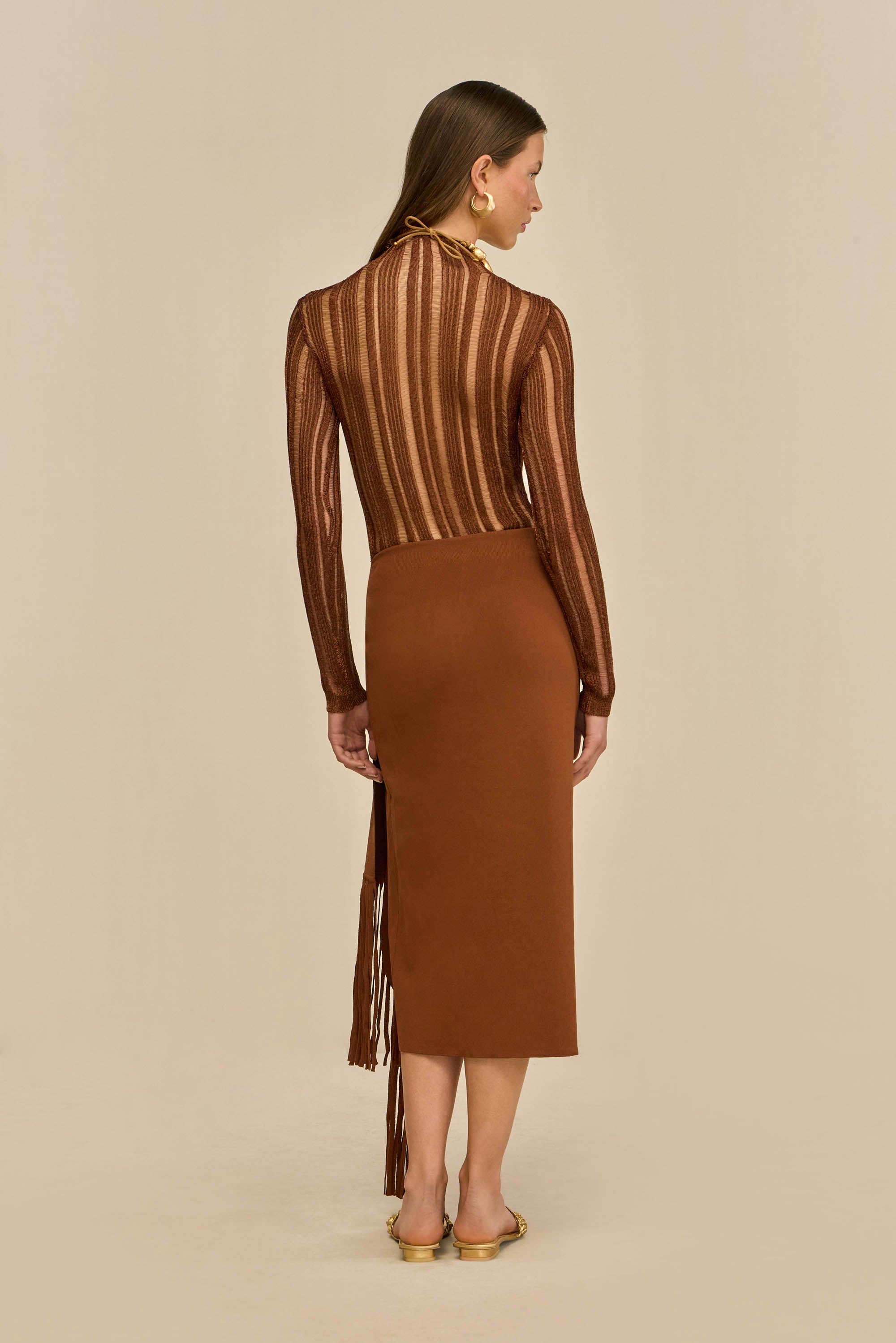 KYLA KNIT TOP - SADDLE