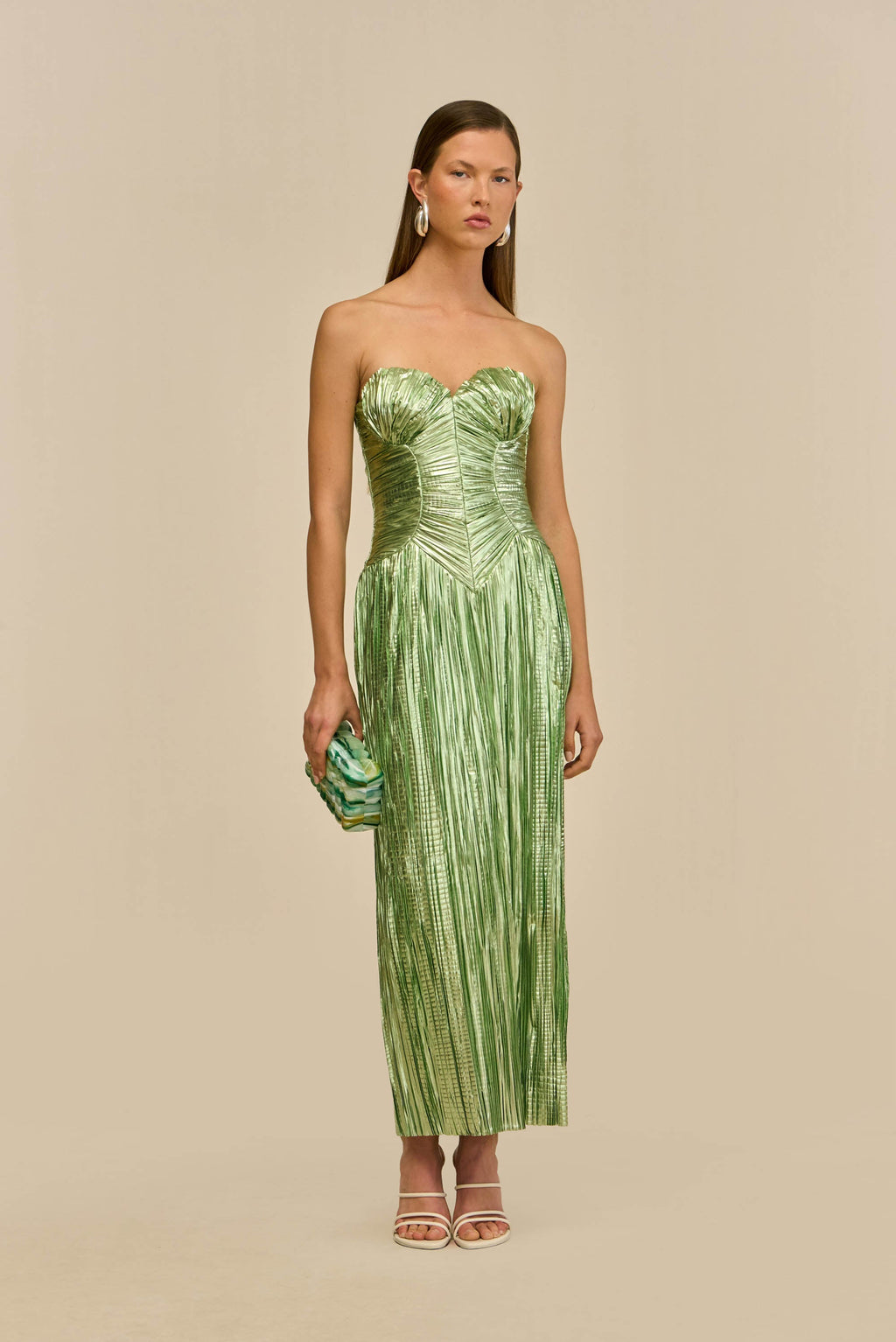 ASHIKA GOWN - SPEARMINT METALLIC