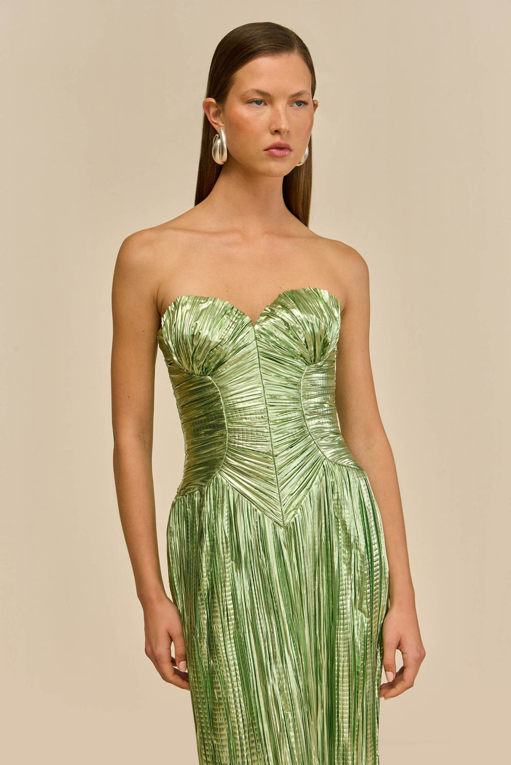 ASHIKA GOWN - SPEARMINT METALLIC