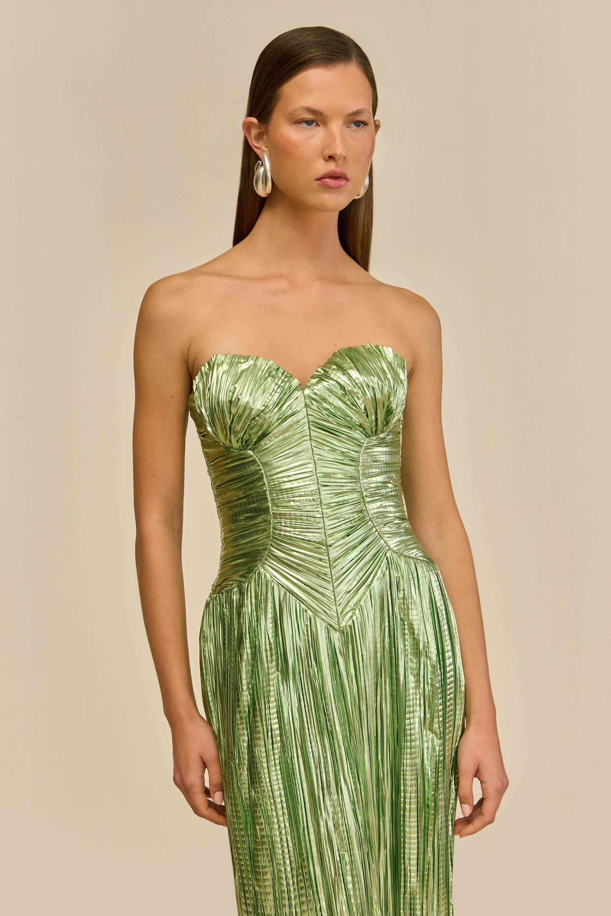 ASHIKA GOWN - SPEARMINT METALLIC