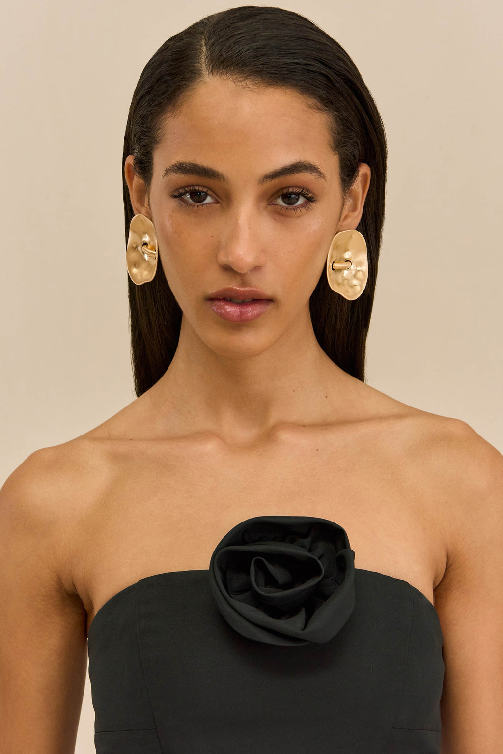 IZARA XL EARRING - BRUSHED BRASS