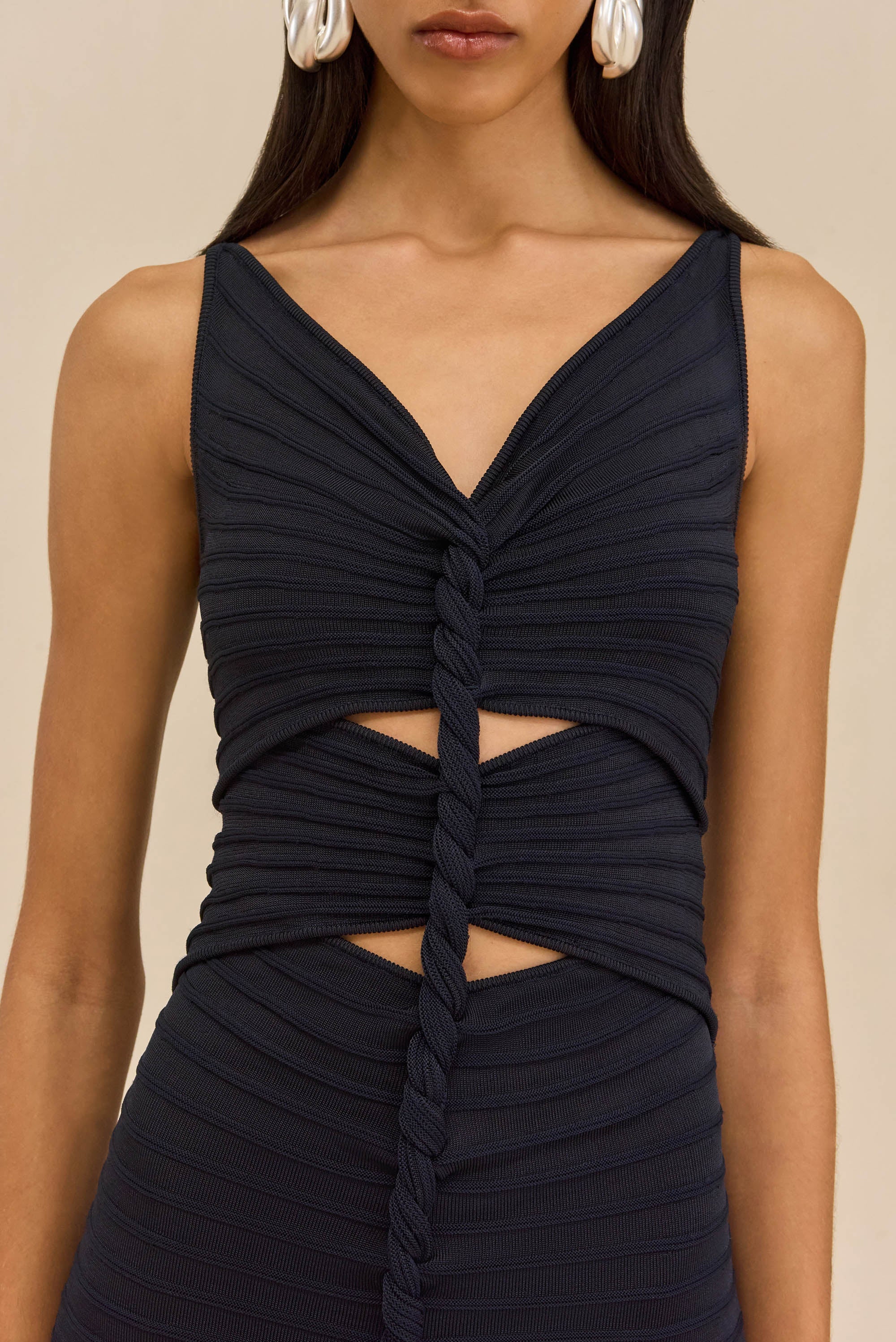 AMATA KNIT DRESS - DEEP LAKE