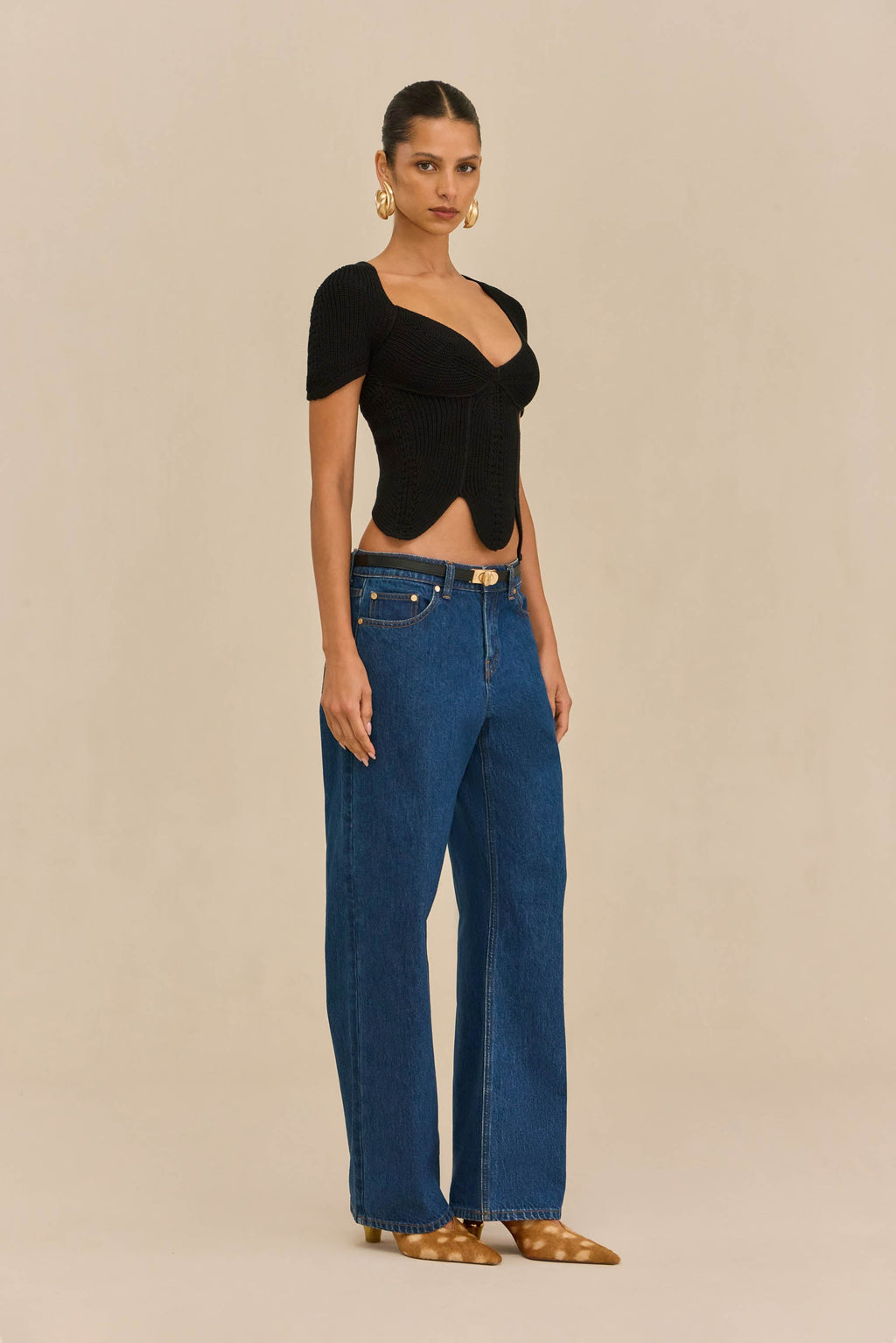 ELIZA KNIT TOP - BLACK