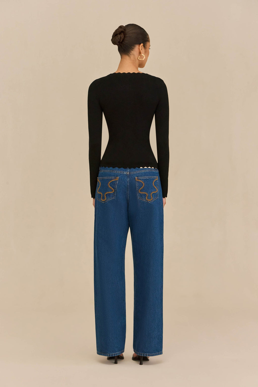 JEAN KNIT TOP - BLACK