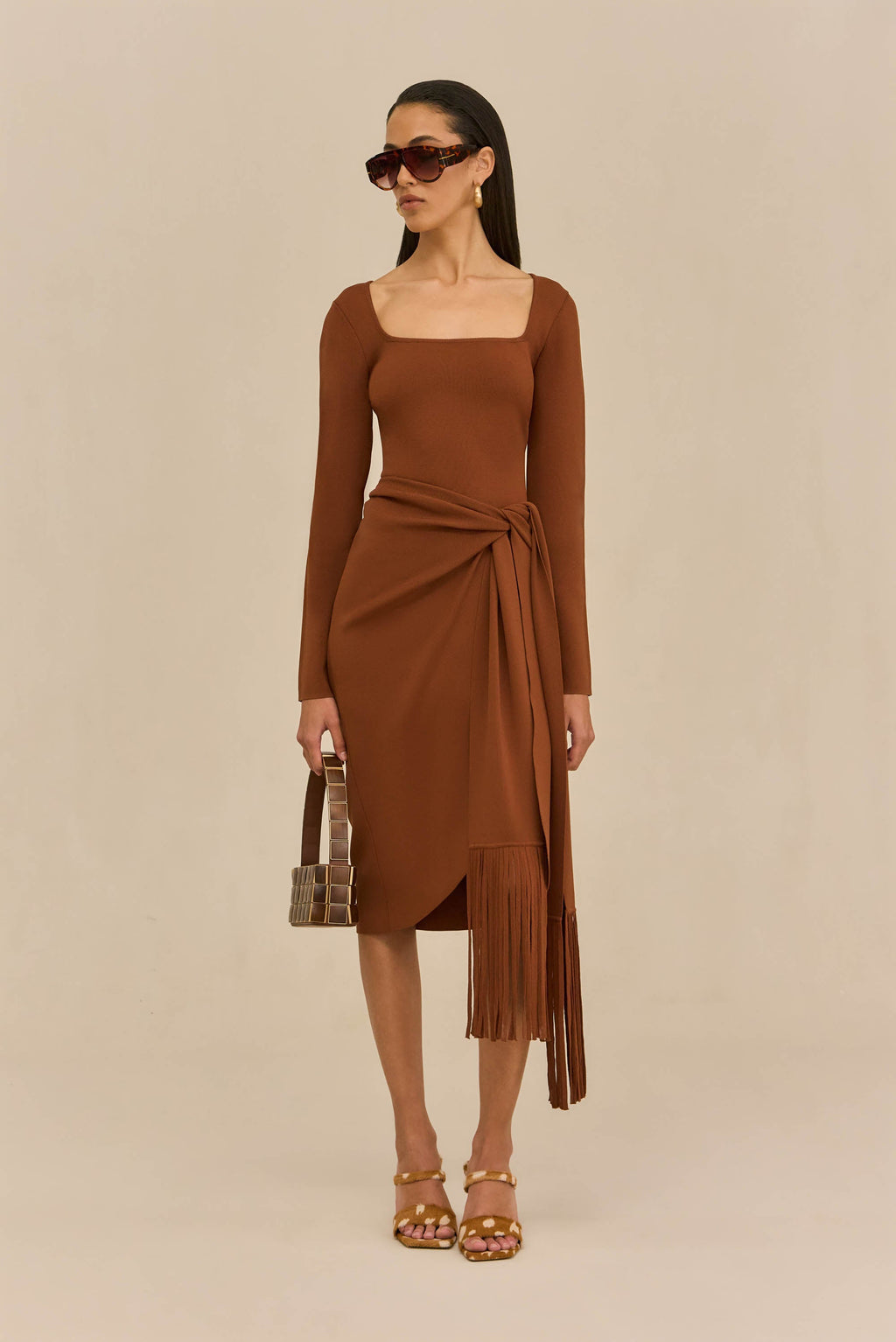 LERA KNIT DRESS - SADDLE