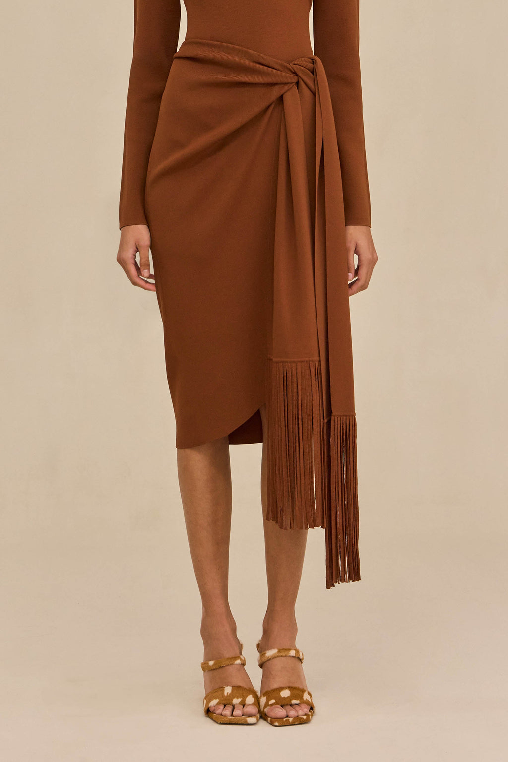 LERA KNIT DRESS - SADDLE