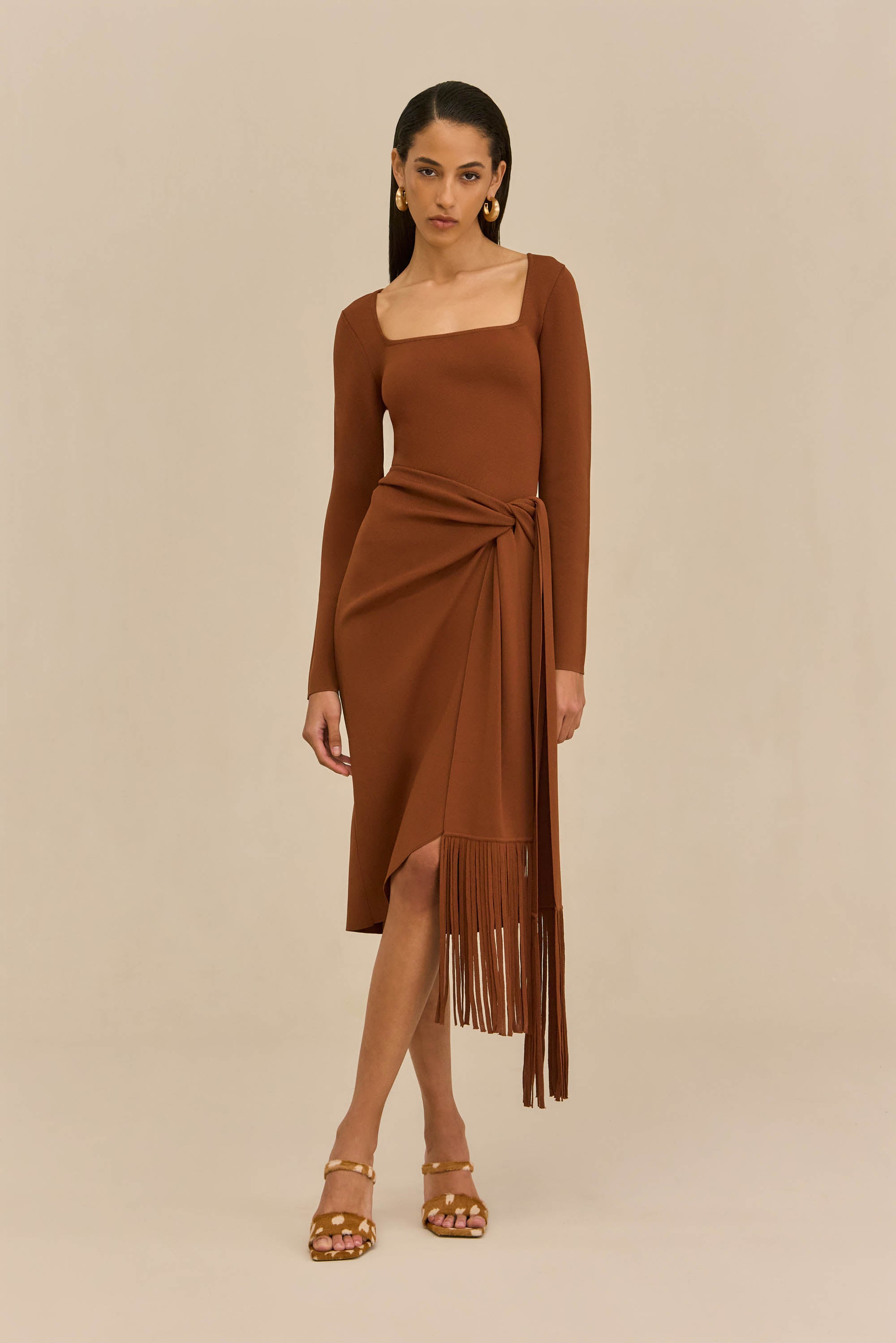 LERA KNIT DRESS - SADDLE