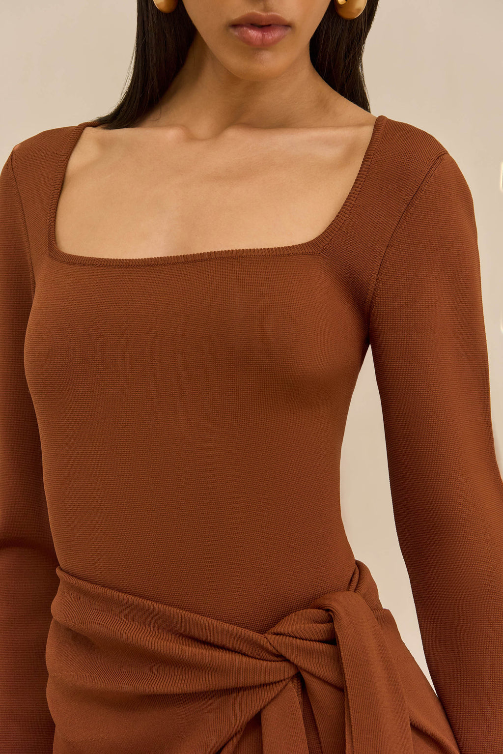 LERA KNIT DRESS - SADDLE