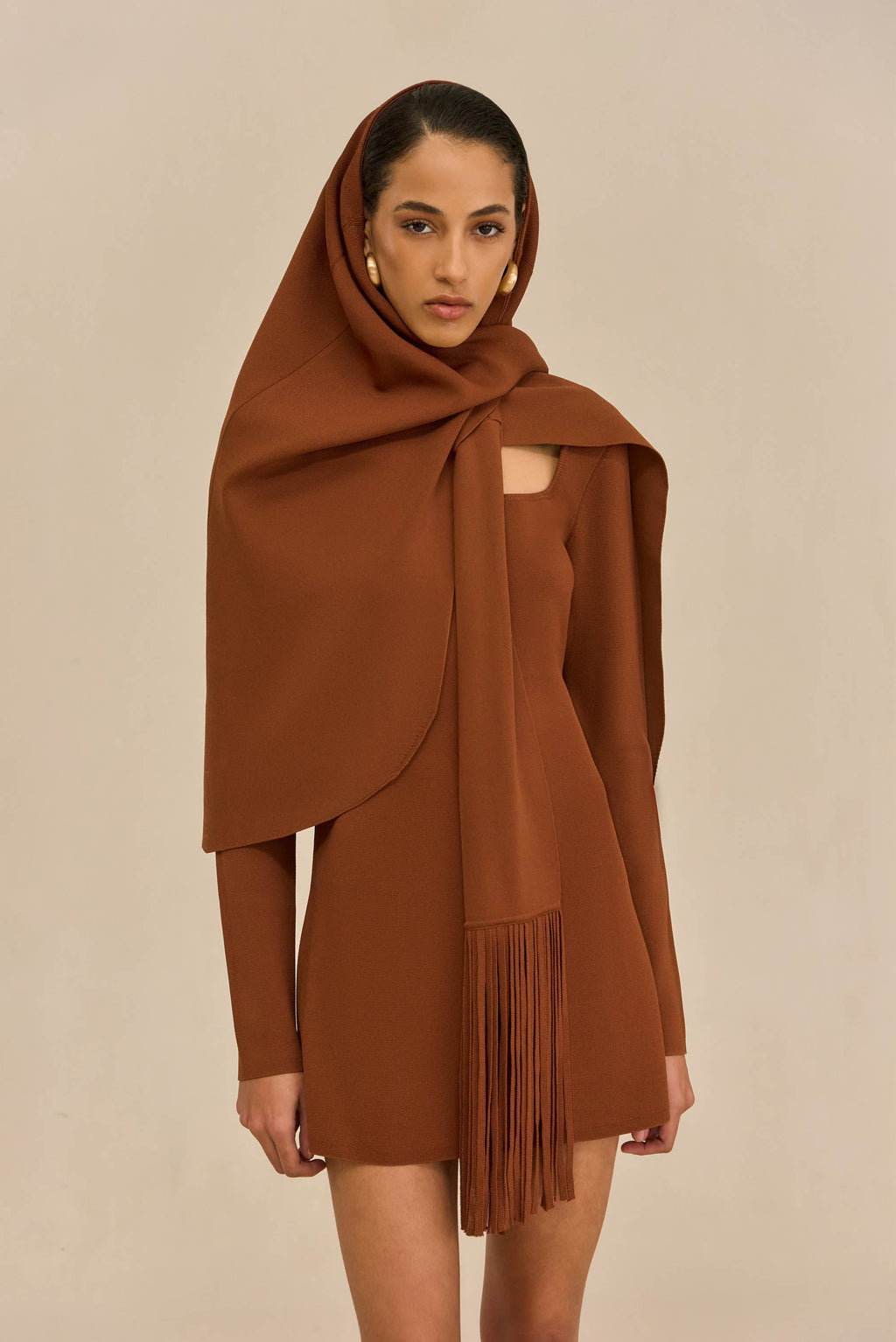 LERA KNIT DRESS - SADDLE