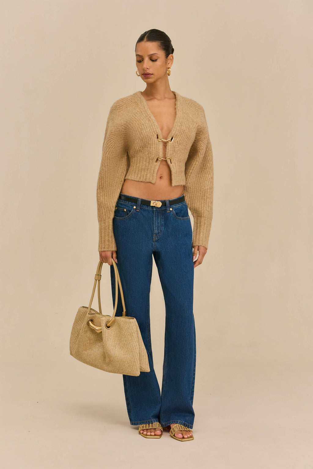CASELLA KNIT CARDIGAN - CHAMPAGNE