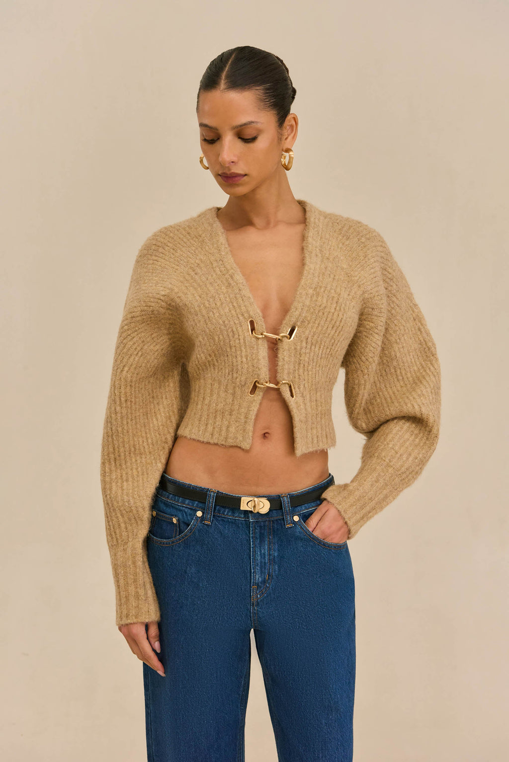 CASELLA KNIT CARDIGAN - CHAMPAGNE