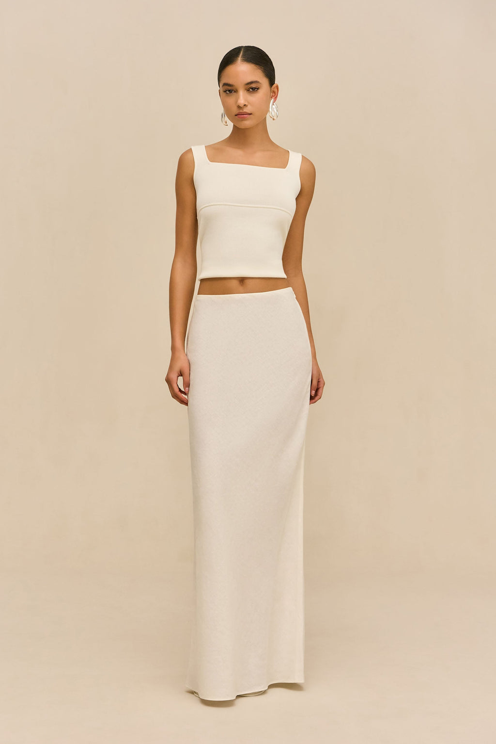 CHANTEL SKIRT - OFF WHITE LINEN
