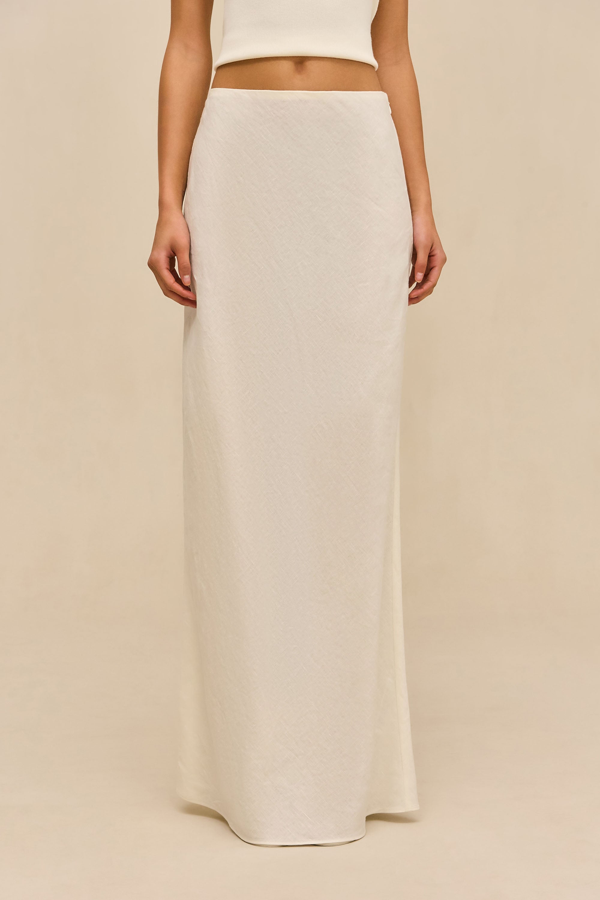 CHANTEL SKIRT - OFF WHITE LINEN