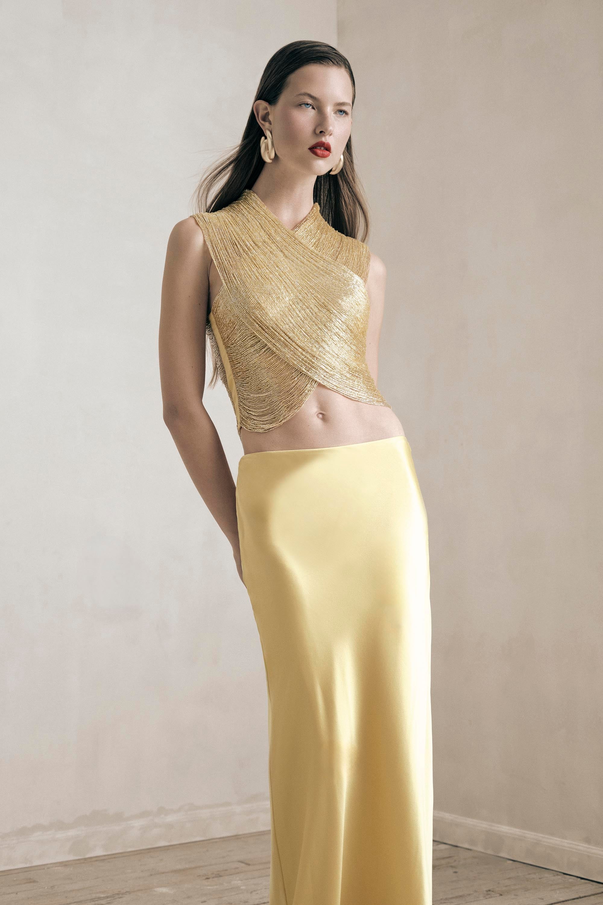 CHANTEL SKIRT - LIGHT GOLD