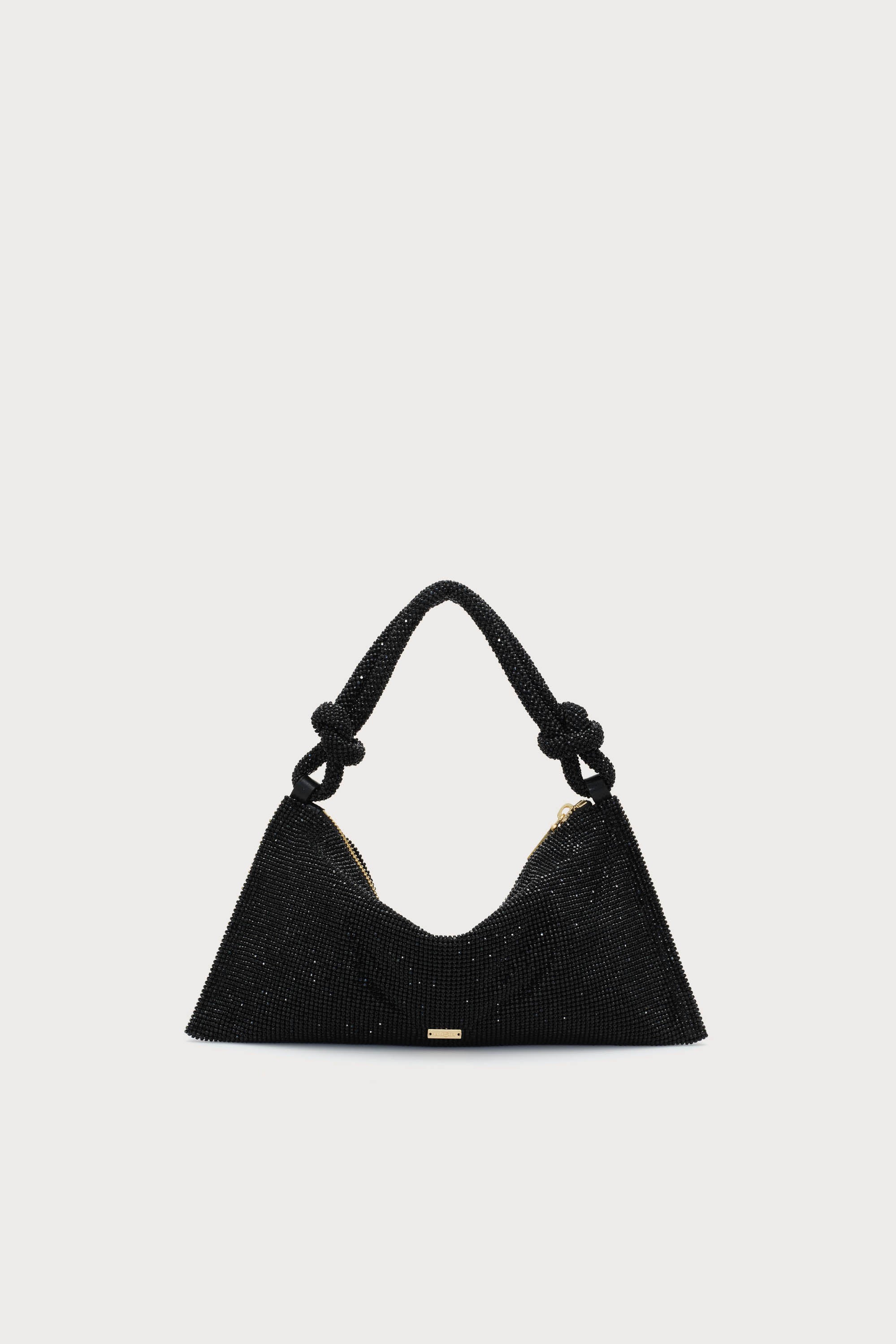 HERA NANO SHOULDER BAG - BLACK RHINESTONE