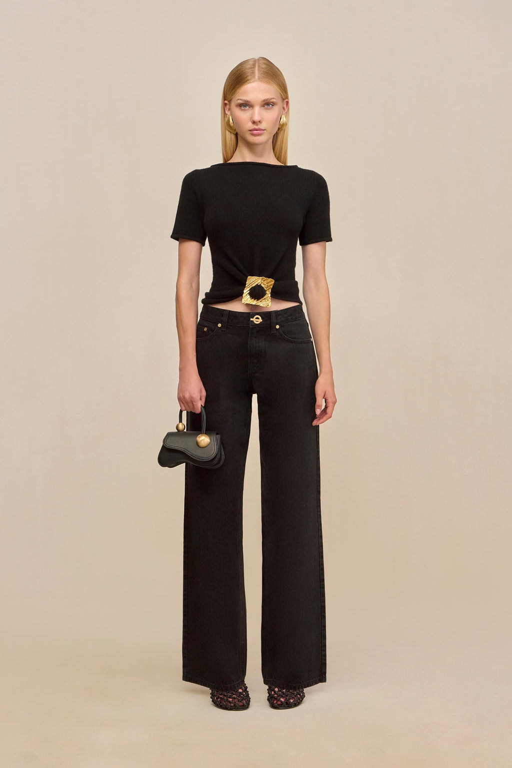 ELLEN KNIT TOP - BLACK