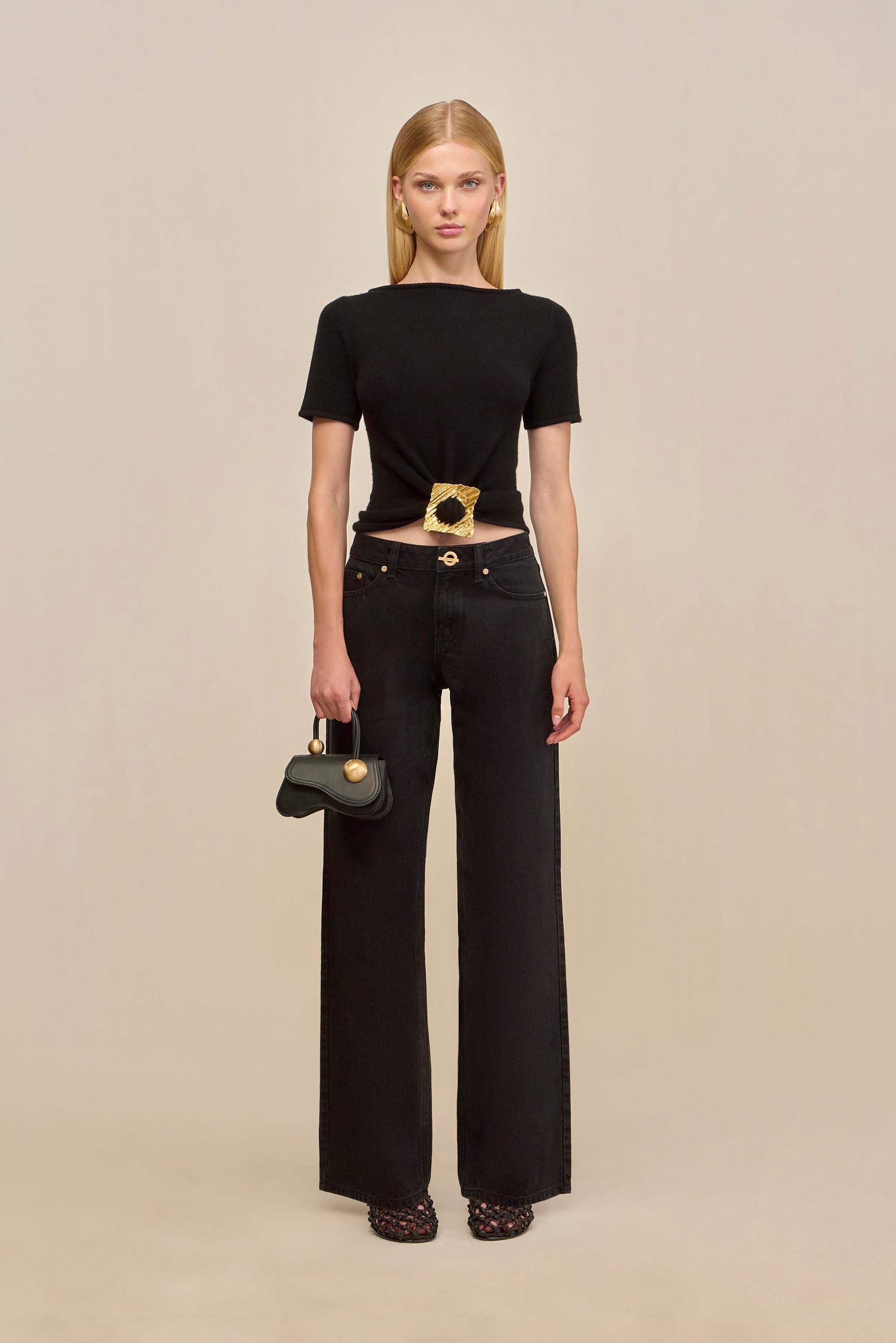 ELLEN KNIT TOP - BLACK