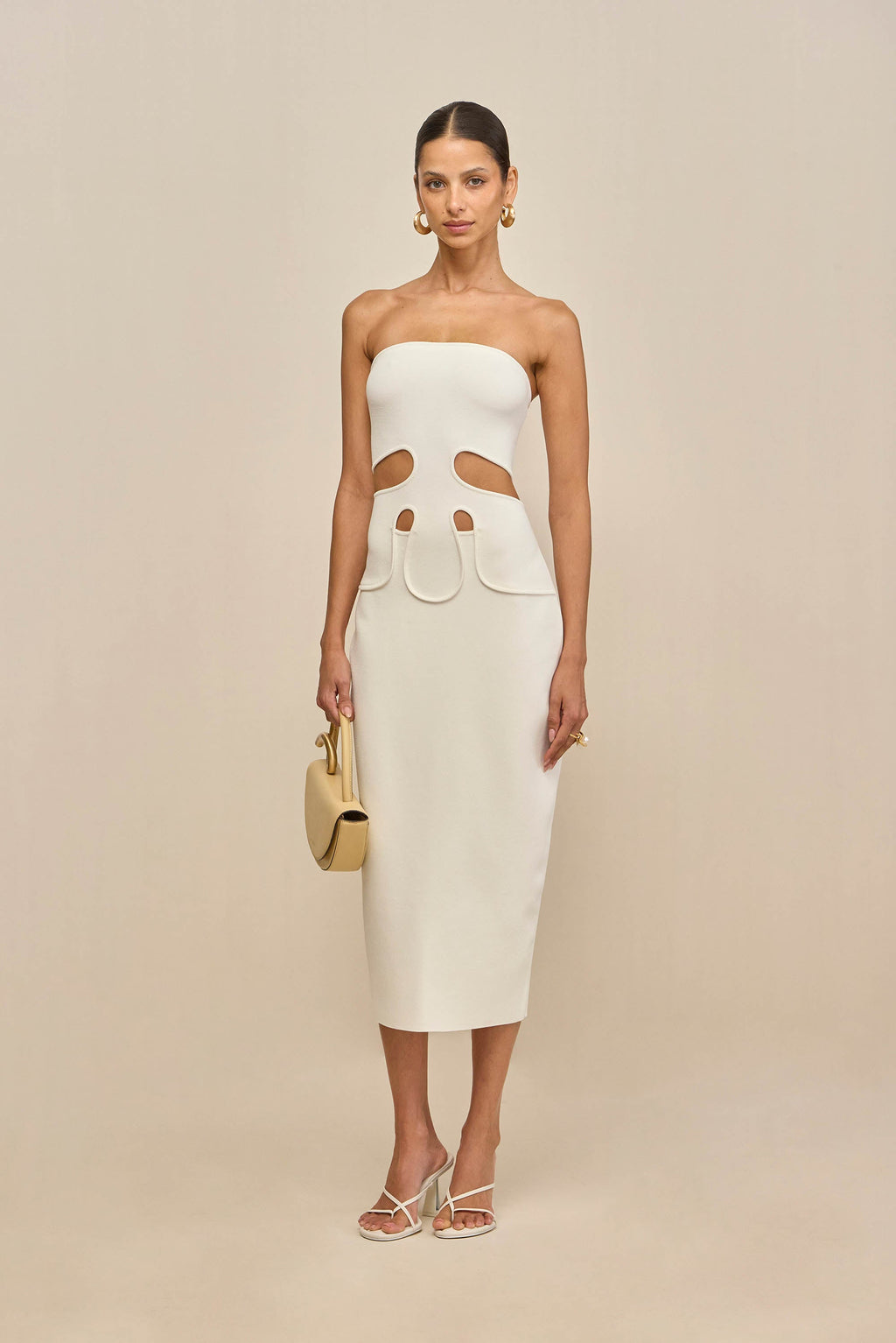 BRUNELO KNIT DRESS - OFF WHITE