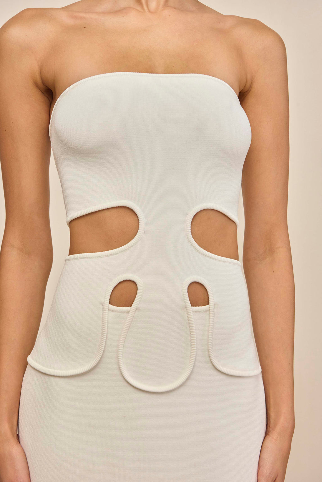 BRUNELO KNIT DRESS - OFF WHITE