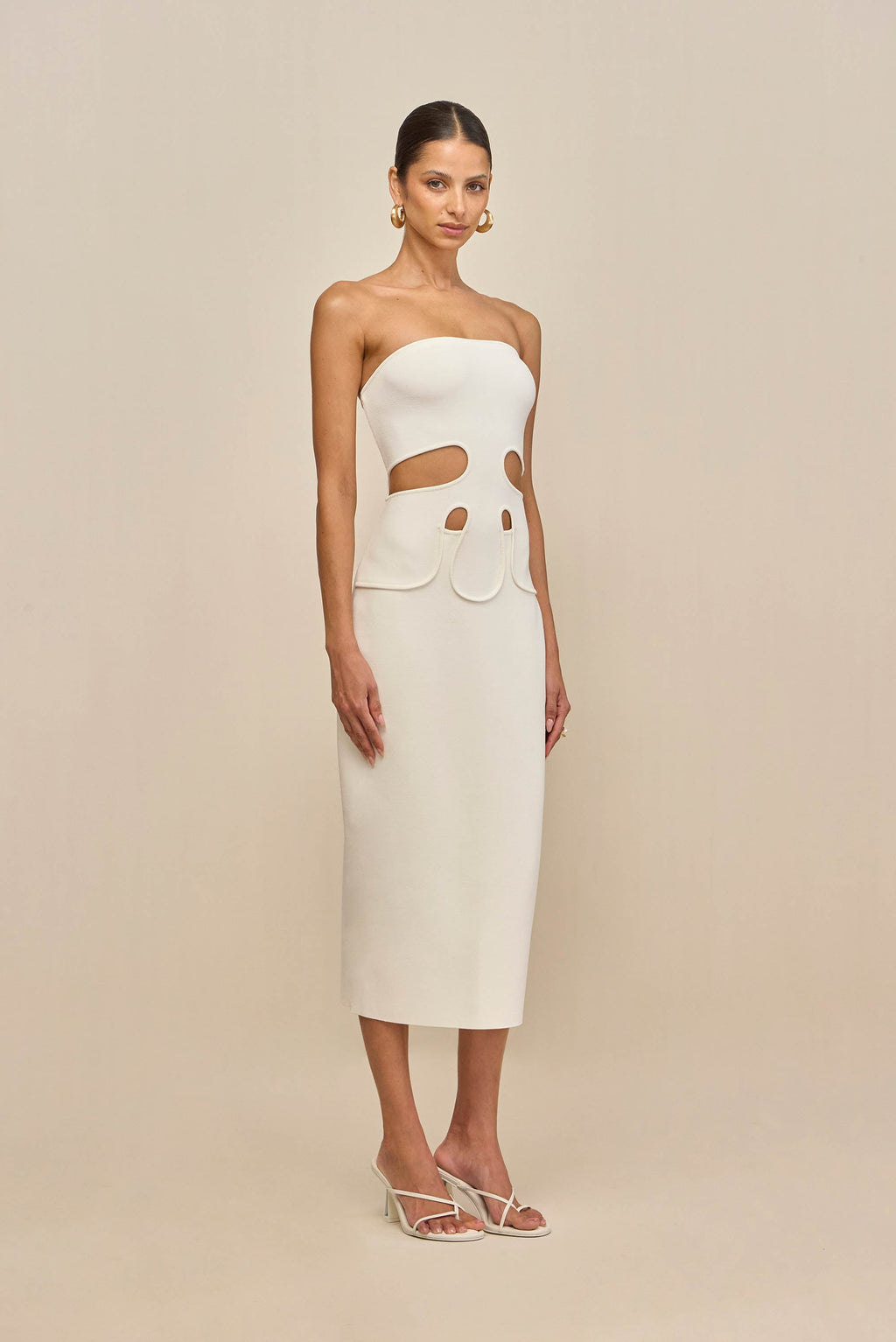 BRUNELO KNIT DRESS - OFF WHITE