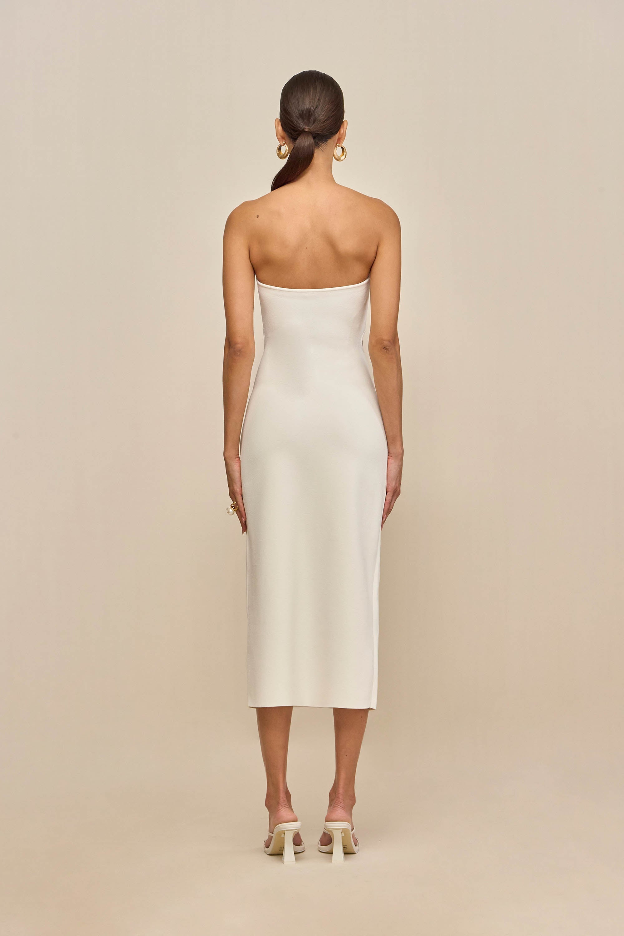 BRUNELO KNIT DRESS - OFF WHITE