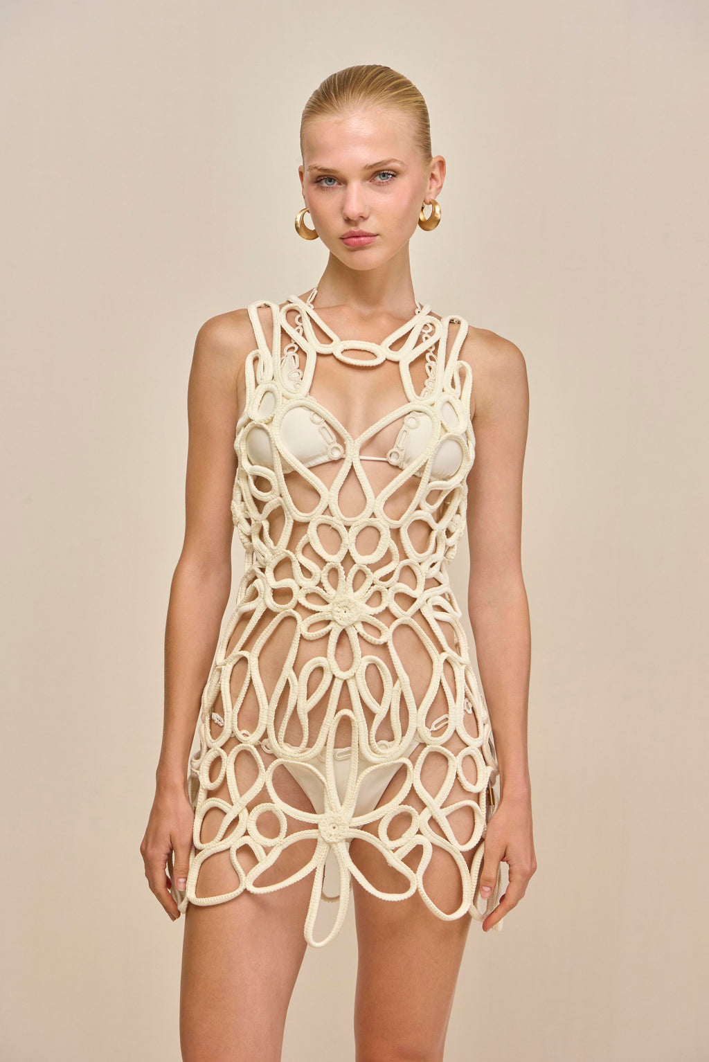 DANICA CROCHET DRESS - OFF WHITE