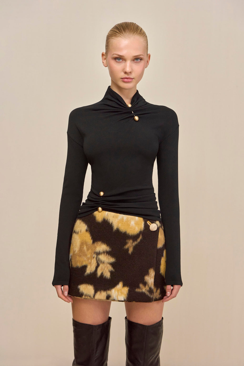 CALLIE KNIT TOP - BLACK