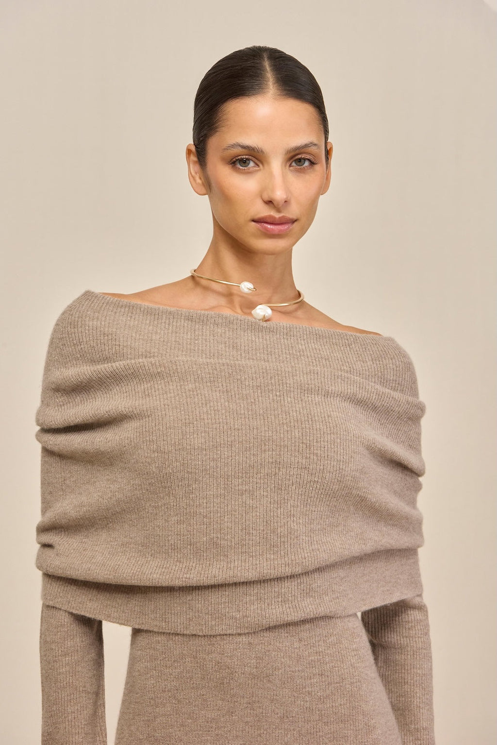 CARLINE KNIT DRESS - TOAST