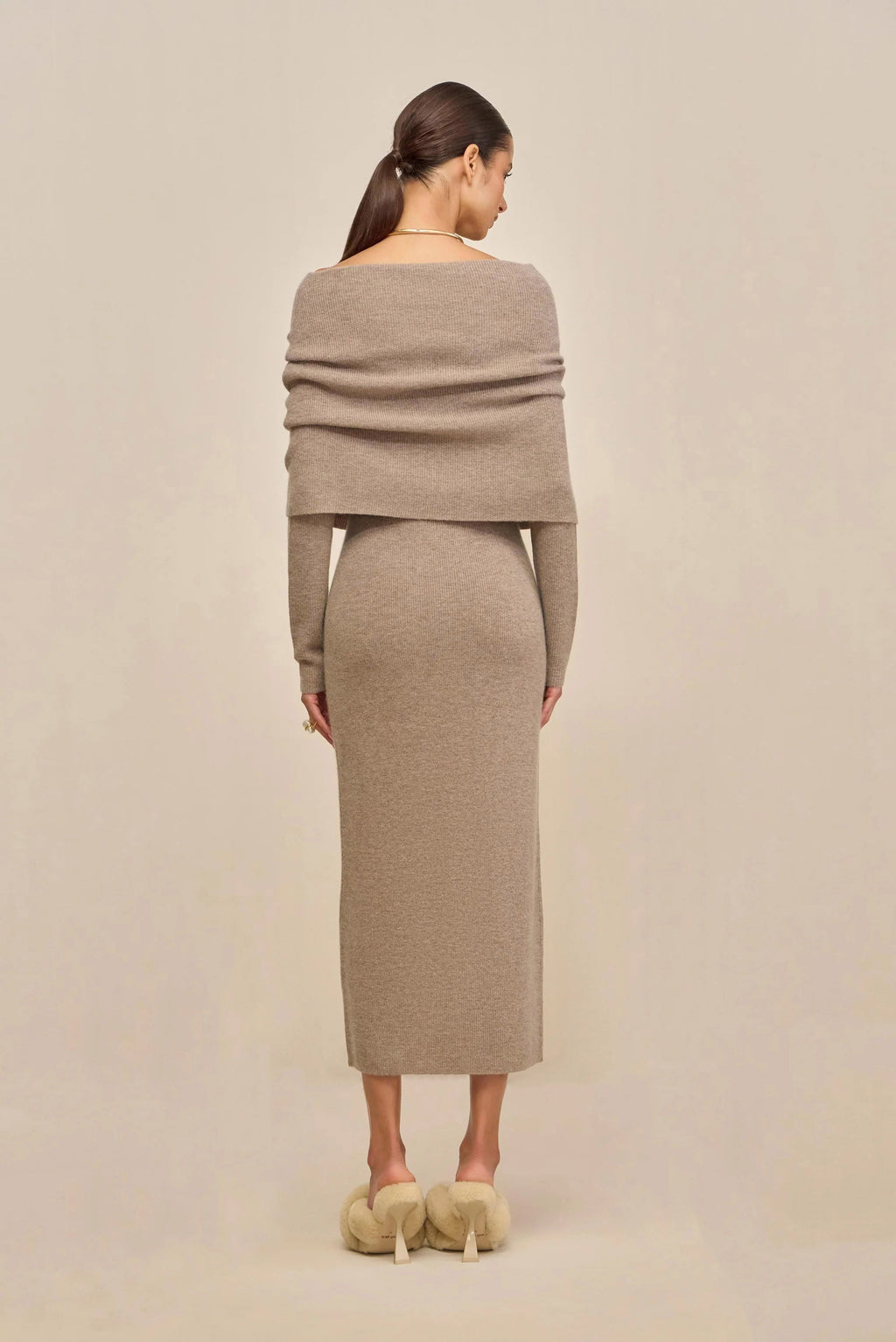CARLINE KNIT DRESS - TOAST