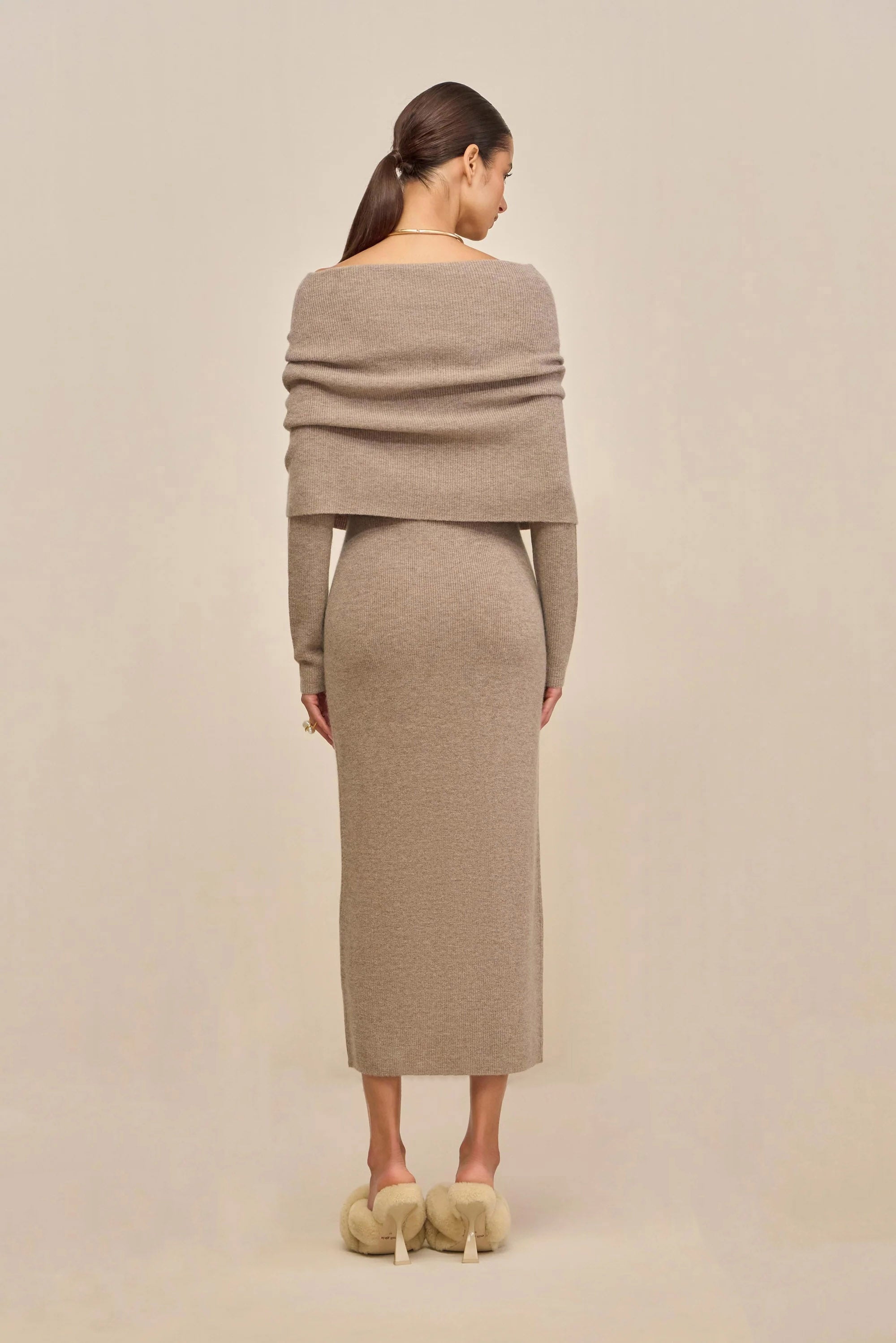 CARLINE KNIT DRESS - TOAST