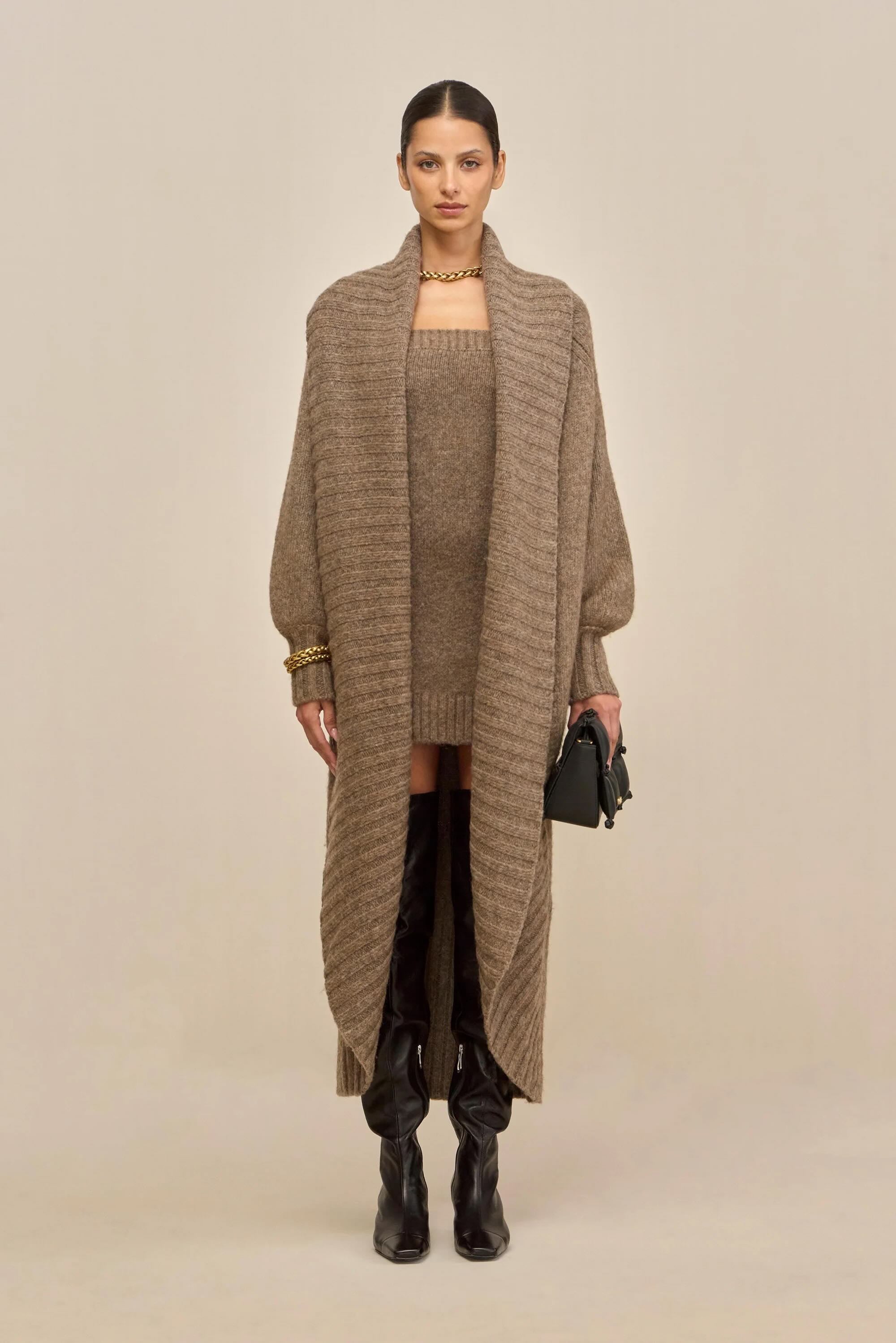 HOLLAND KNIT DRESS - OTTER