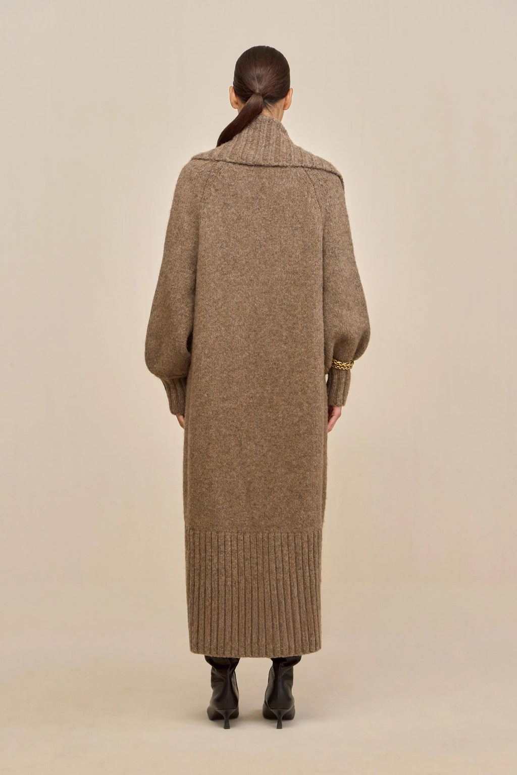 HOLLAND KNIT DRESS - OTTER
