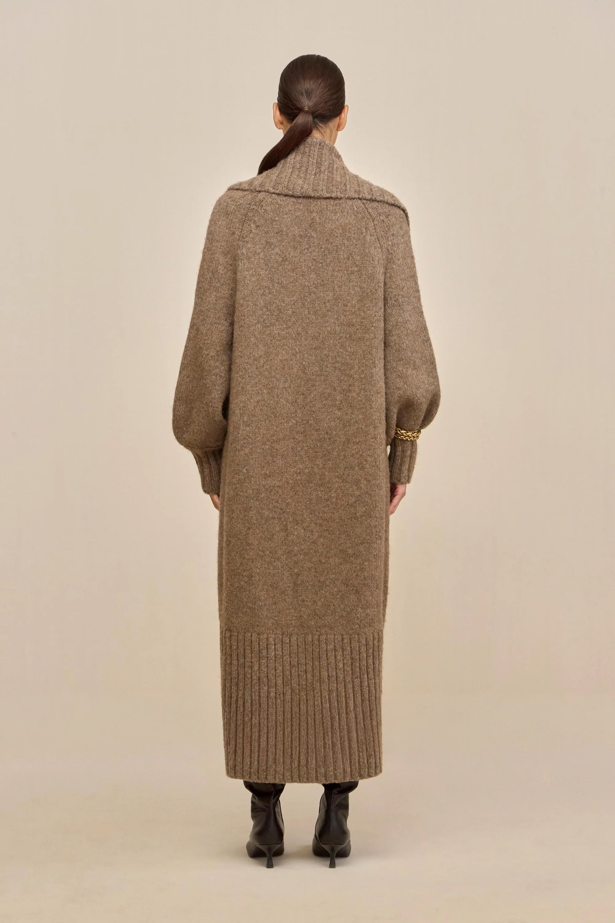 HOLLAND KNIT DRESS - OTTER