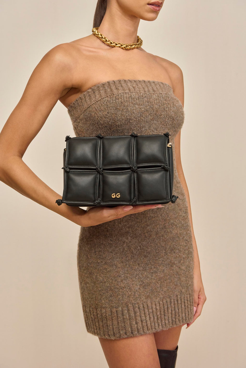 GAIA'S PUFF CROSSBODY BAG - BLACK