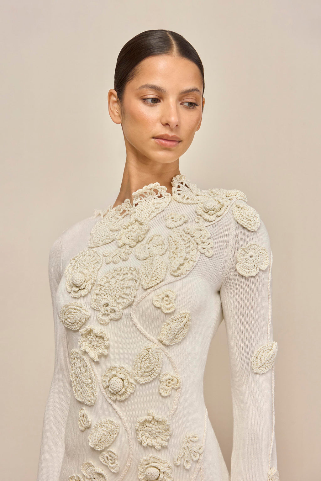 KAELA KNIT DRESS - OFF WHITE