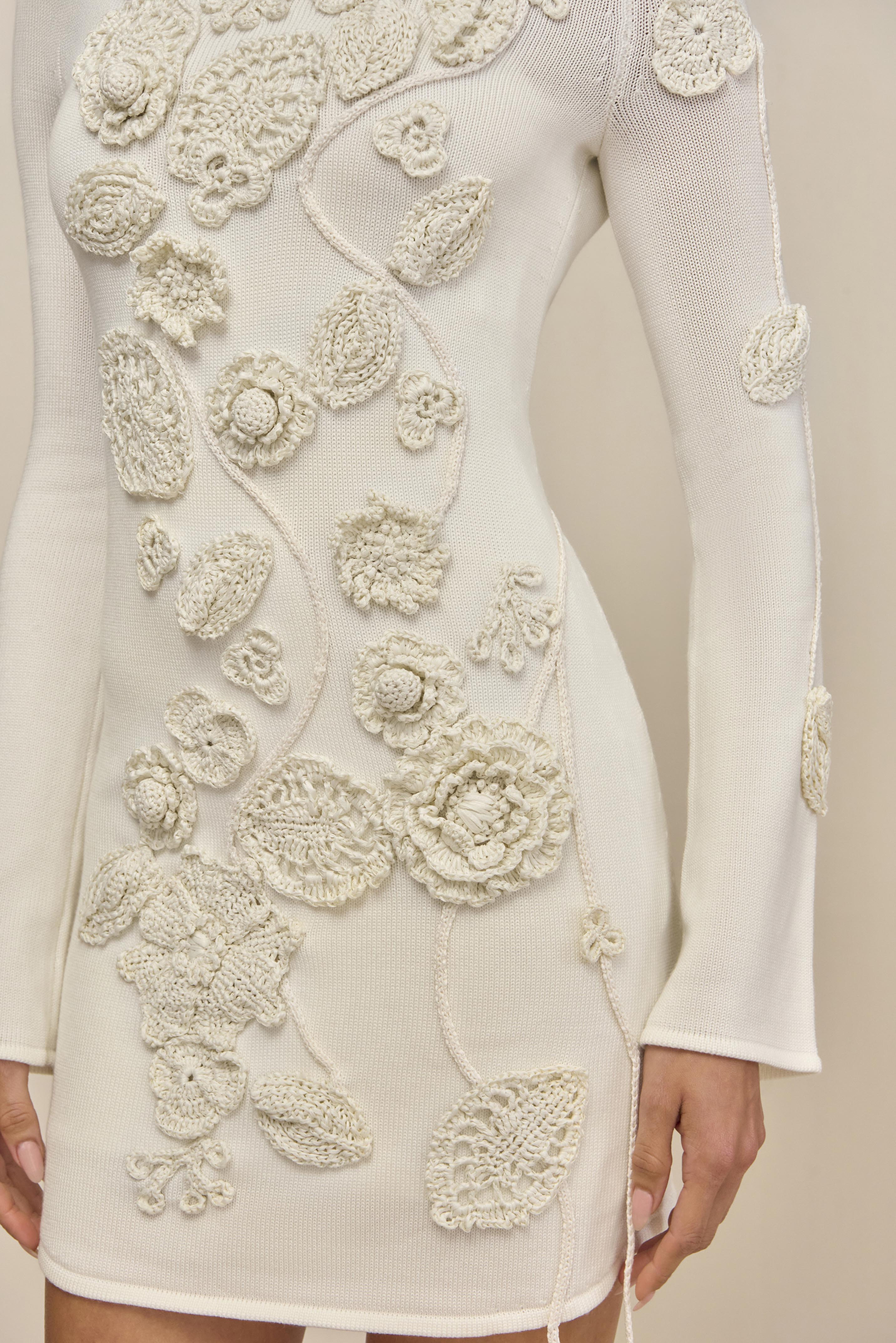 KAELA KNIT DRESS - OFF WHITE