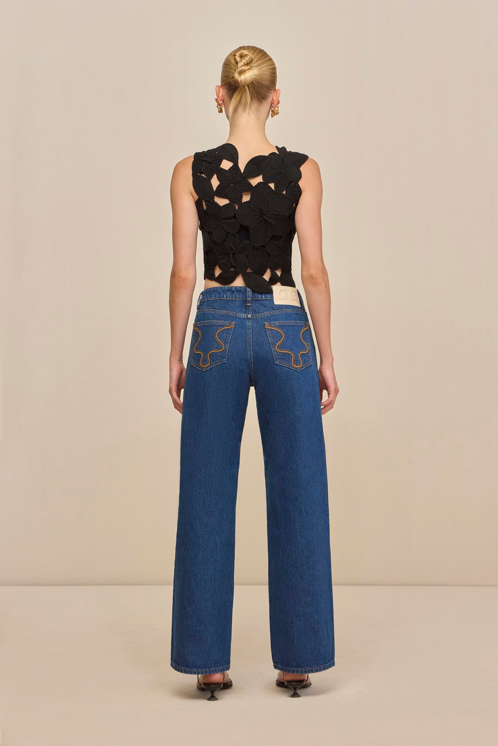 HARRINGTON CROCHET TOP - BLACK