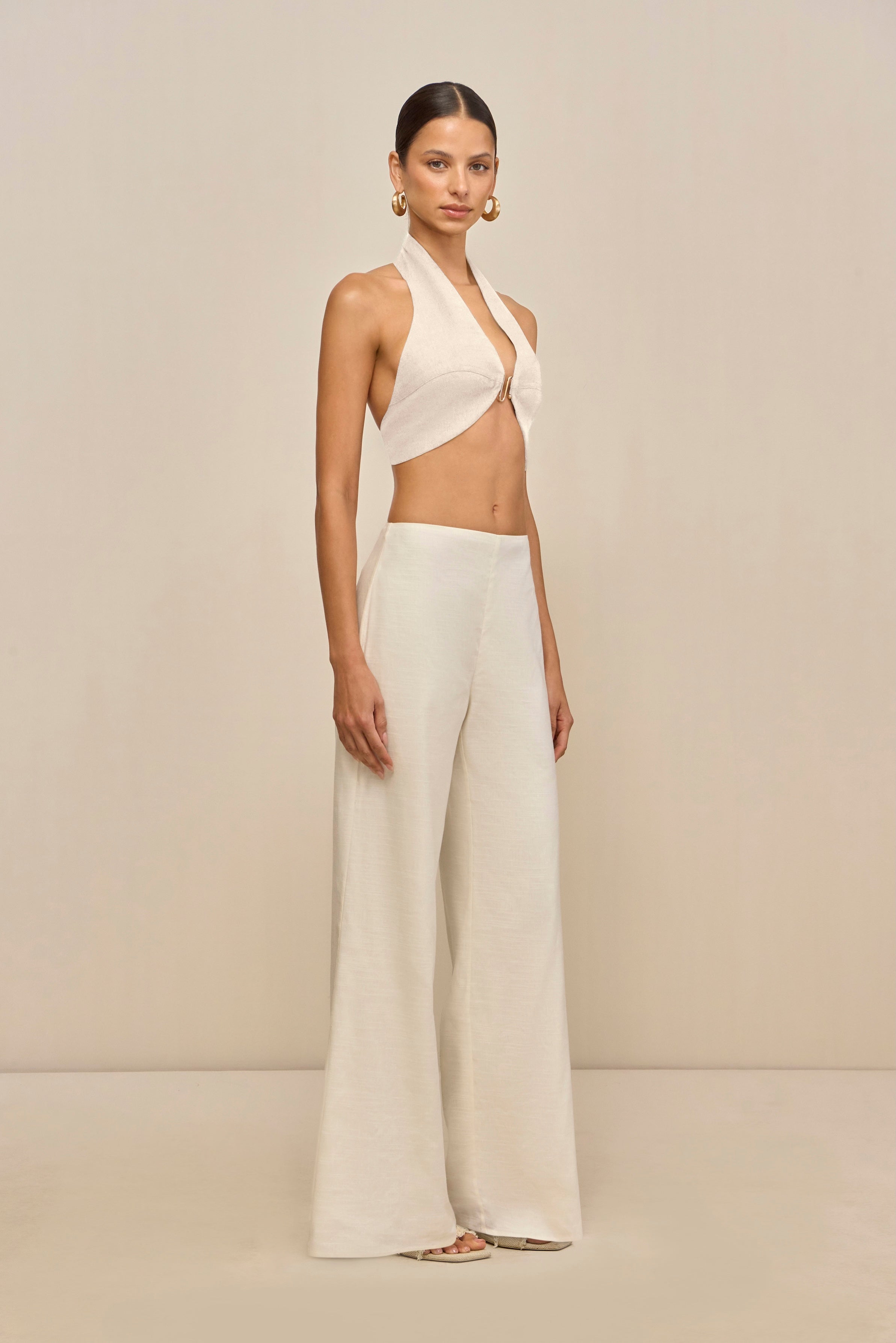 DIEM TOP - OFF WHITE LINEN