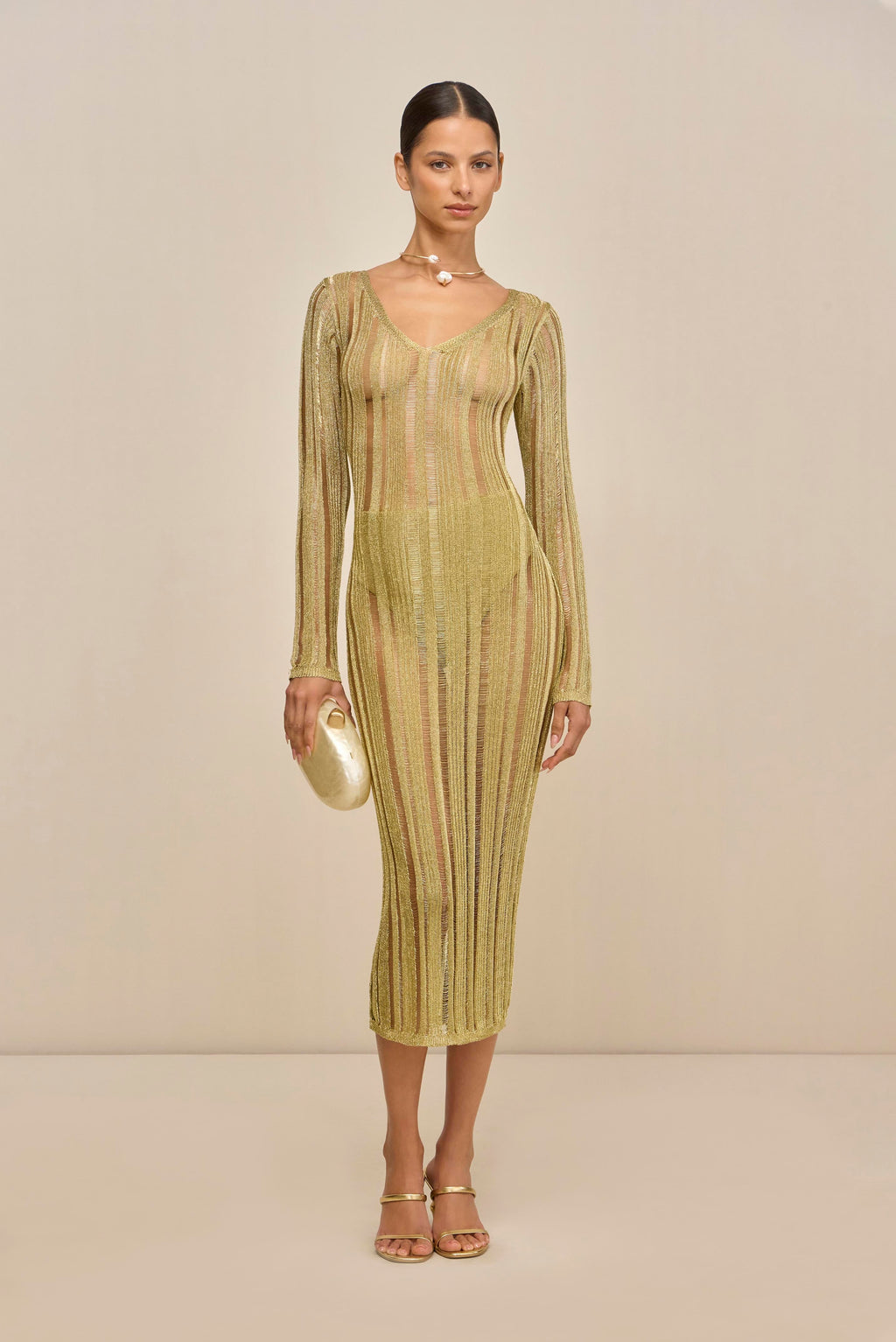 ESPEN KNIT DRESS - GOLD