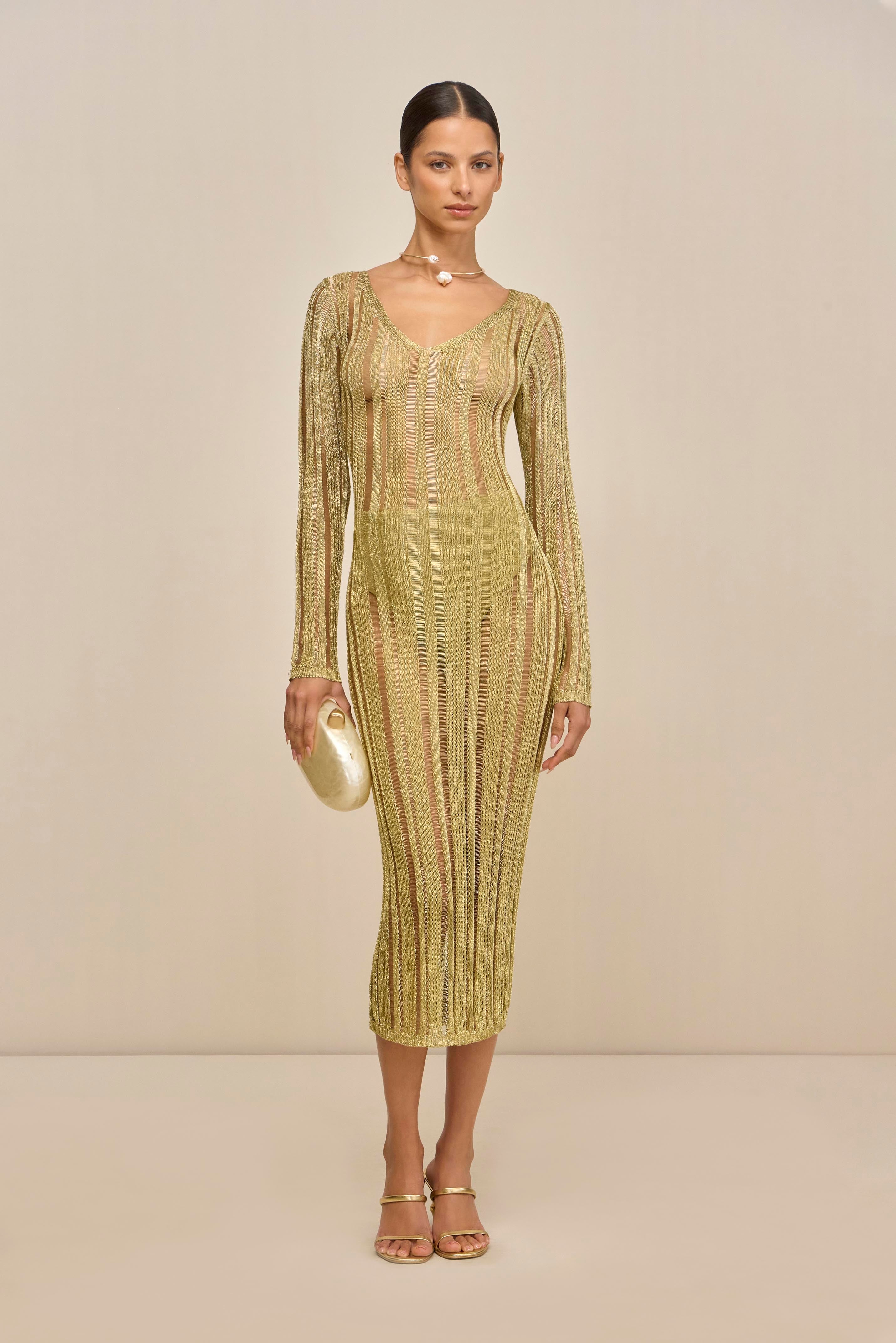 ESPEN KNIT DRESS - GOLD