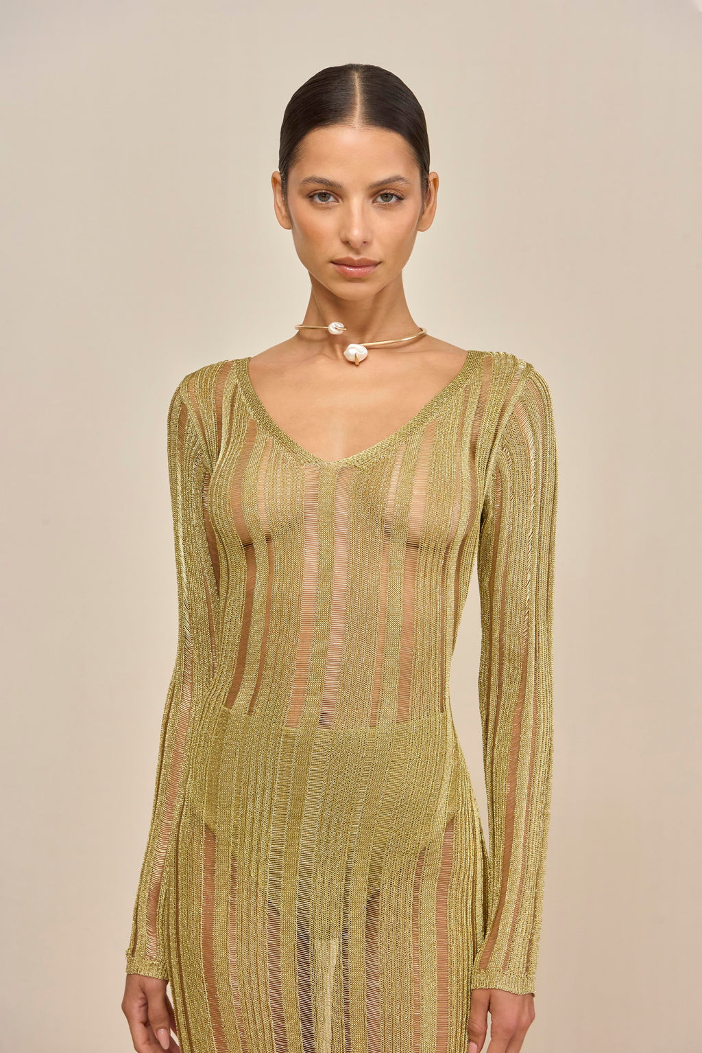 ESPEN KNIT DRESS - GOLD