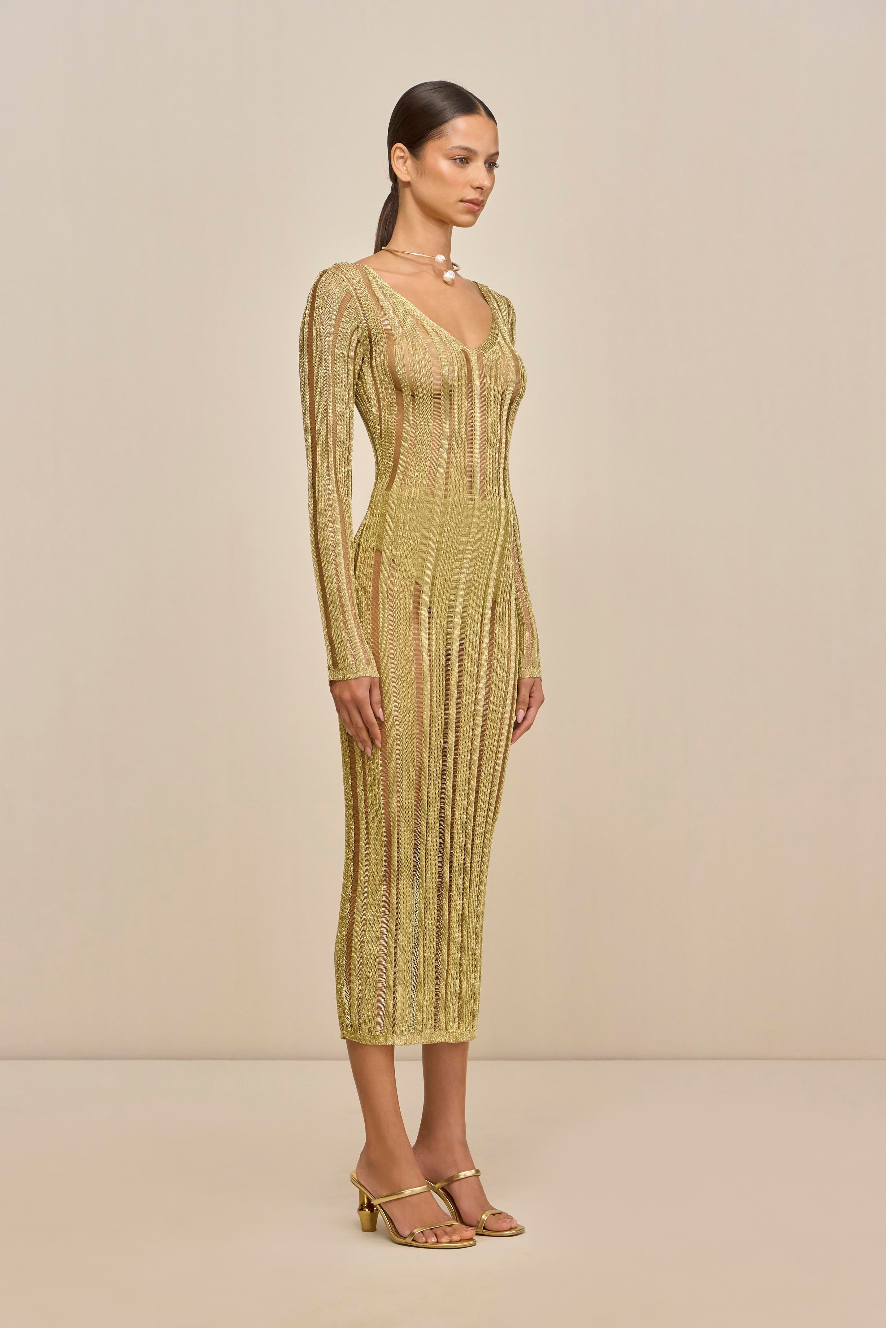 ESPEN KNIT DRESS - GOLD